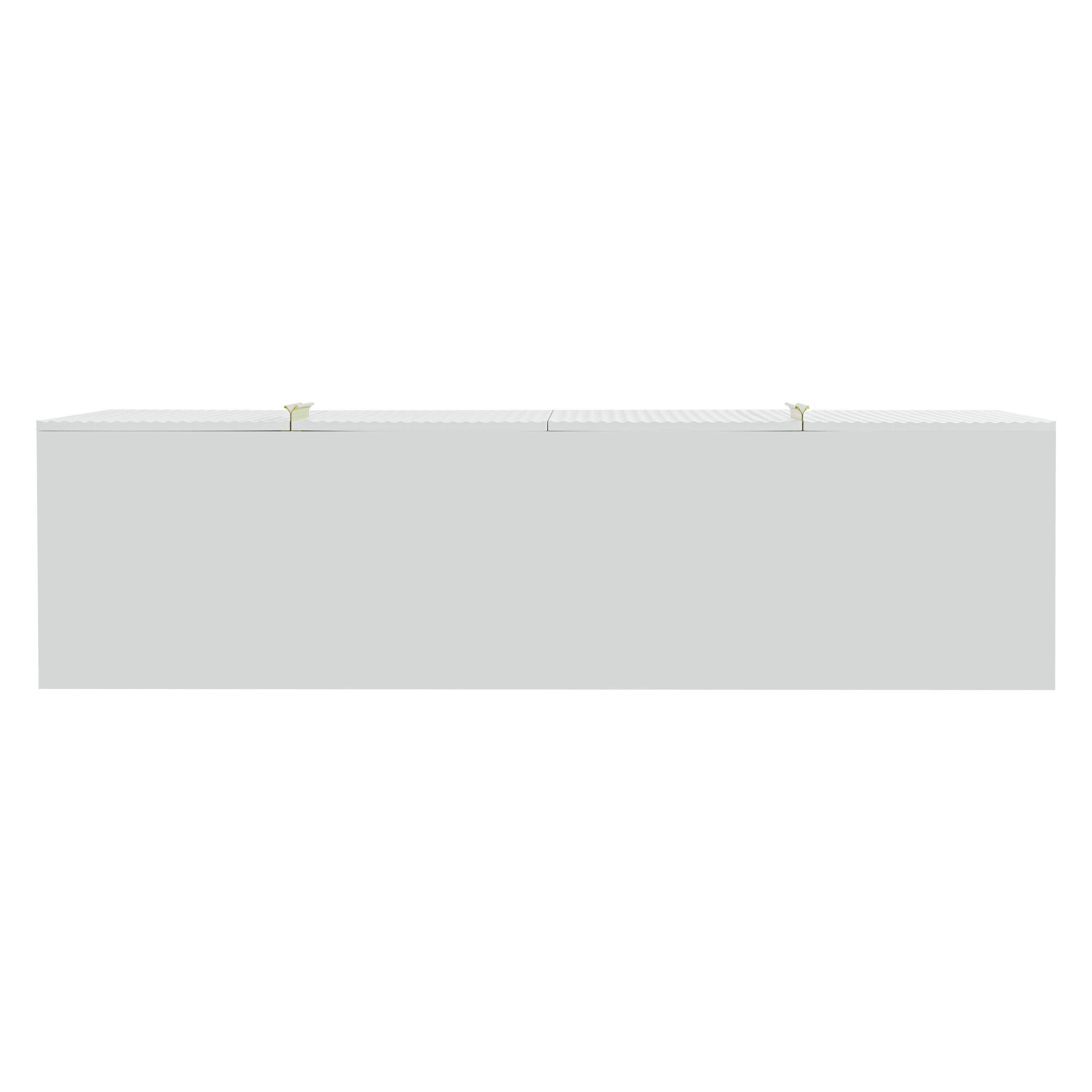 TREXM Modern Elegant 4-door Sideboard Gold Metal Handle Buffet Cabinet for Dining Room, Living Room, Bedroom, Hallway (White)