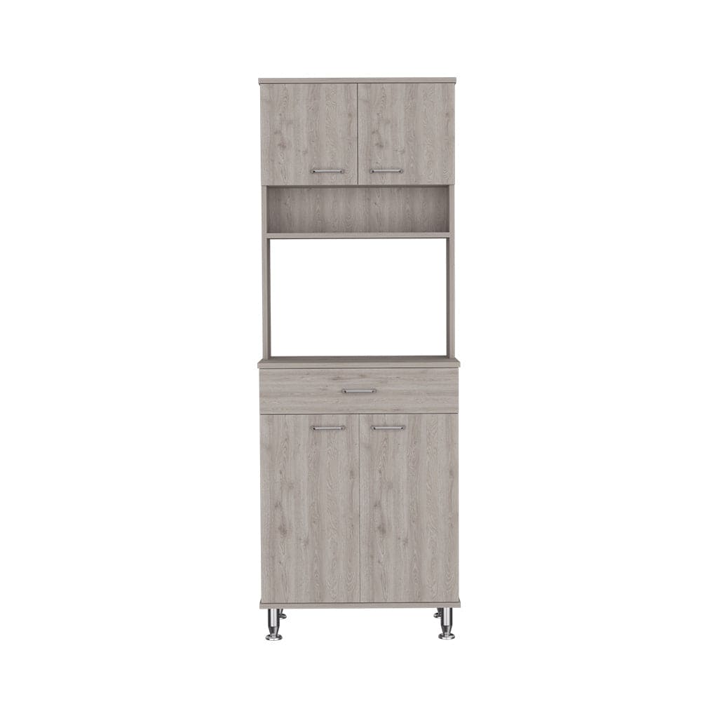 Pantry Piacenza,Two Double Door Cabinet, Light Gray Finish