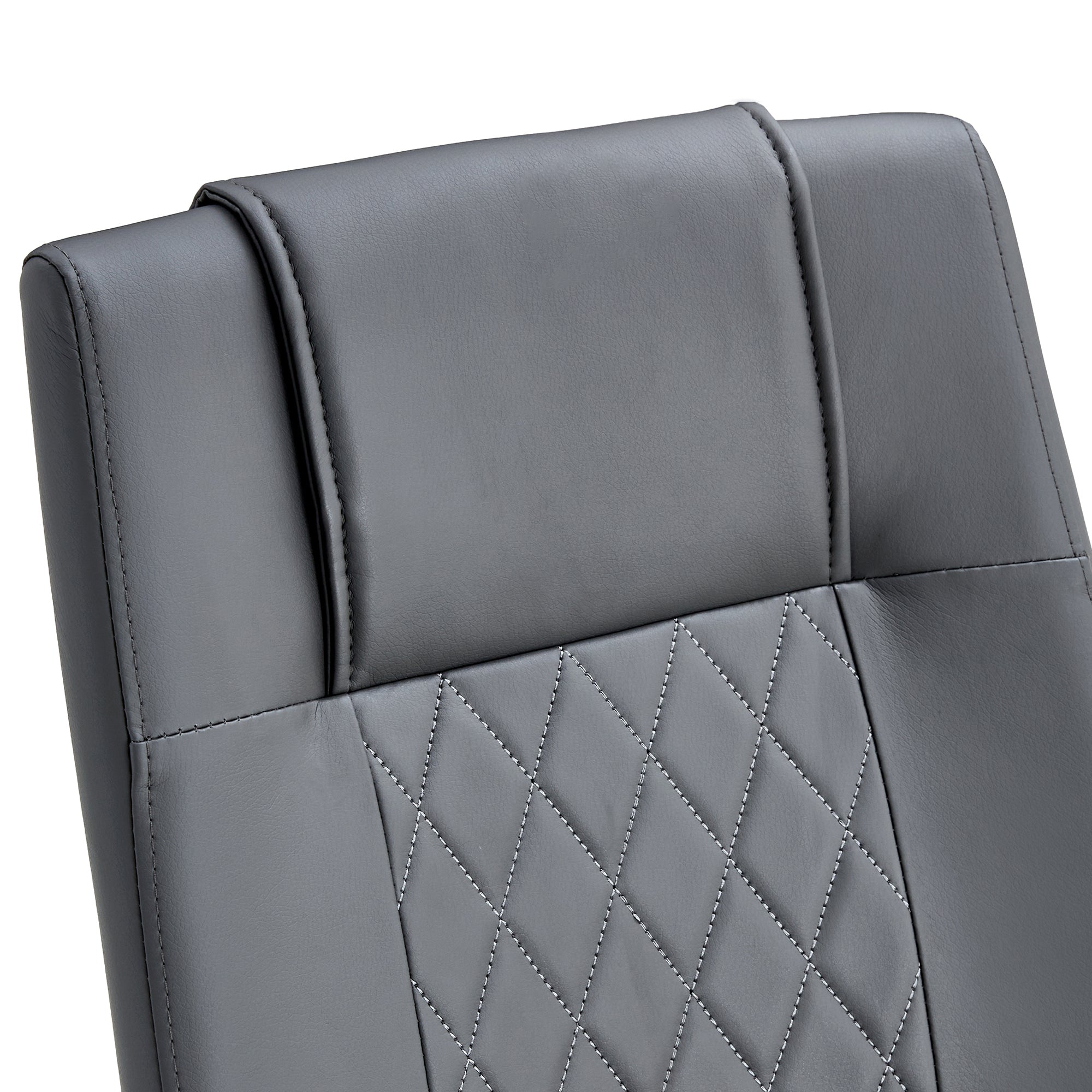 Faux leather cushioned seats, set of 6 (light gray+PU leather)