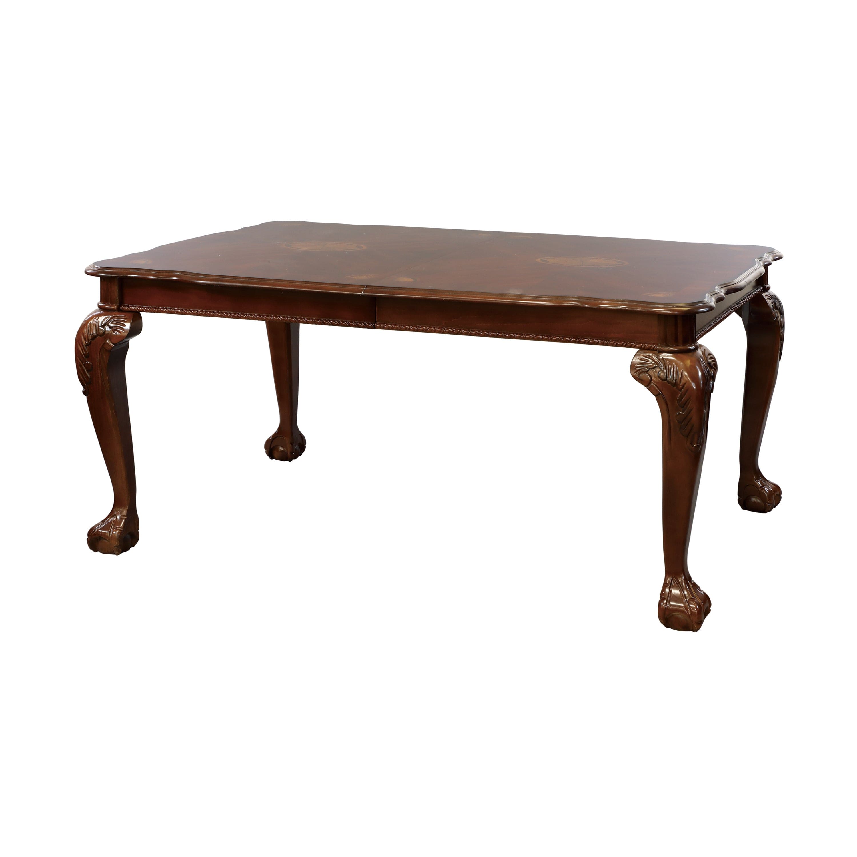 Elegant Design Dark Cherry Finish Dining Table with Removable Extension Leaf Cherry Veneer Wood Dining Furniture