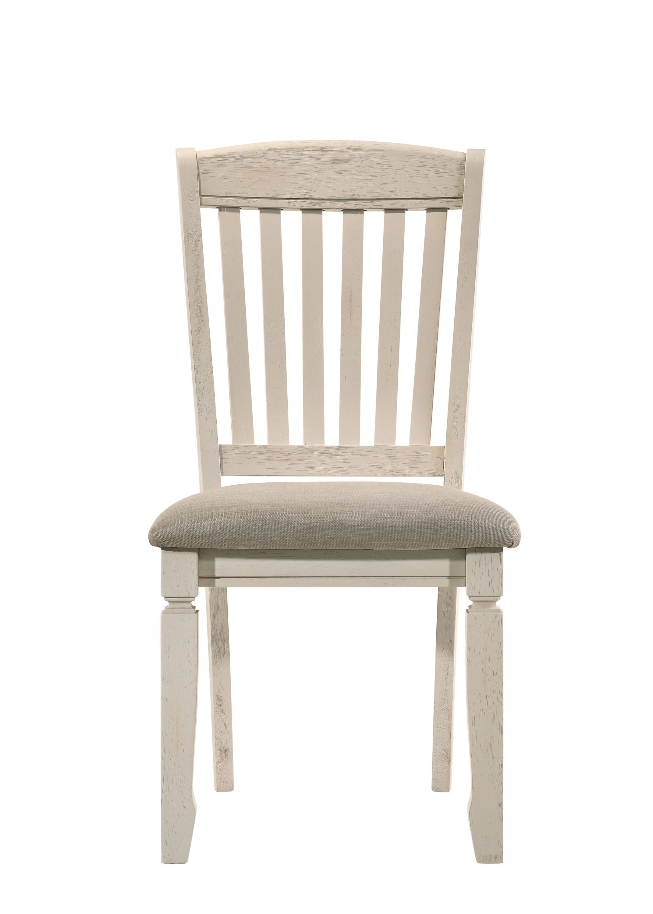 ACME Fedele Side Chair, Tan Fabric & Cream Finish 77192