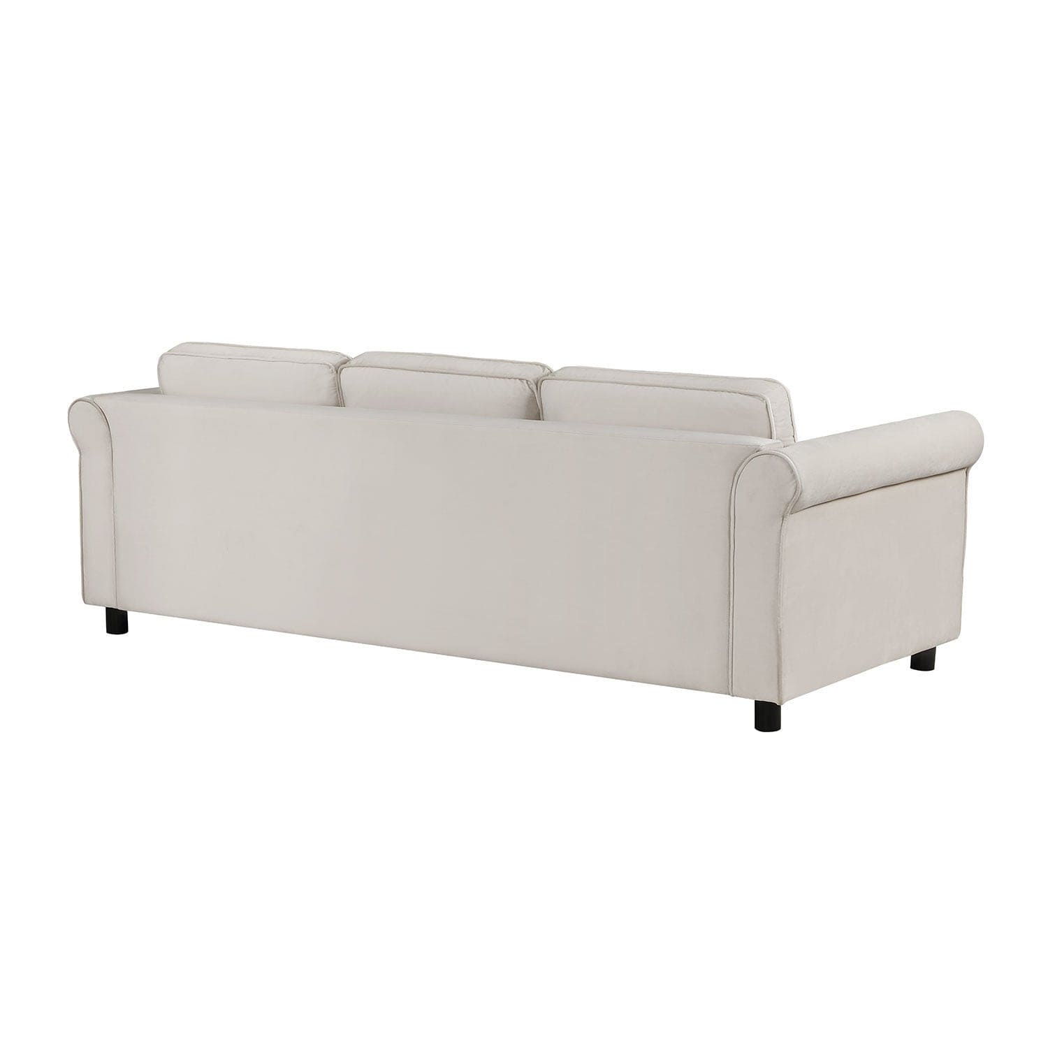 89.37" Mid-Century Modern Couch Velvet Sofa Couch 3 Seater Sofa, Beige