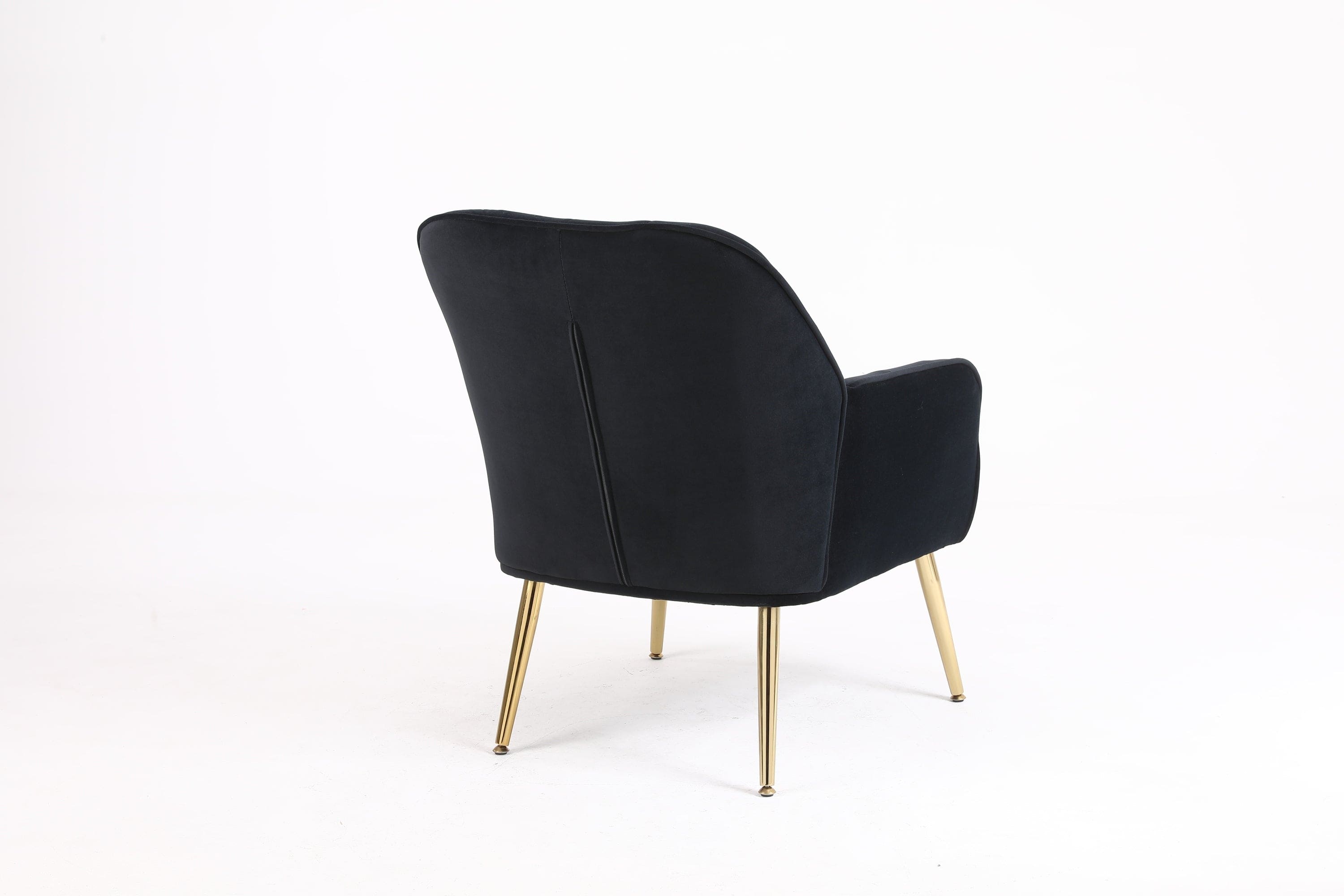 Modern Mid Century Chair velvet  Sherpa Armchair for Living Room Bedroom Office Easy Assemble(NAVY)