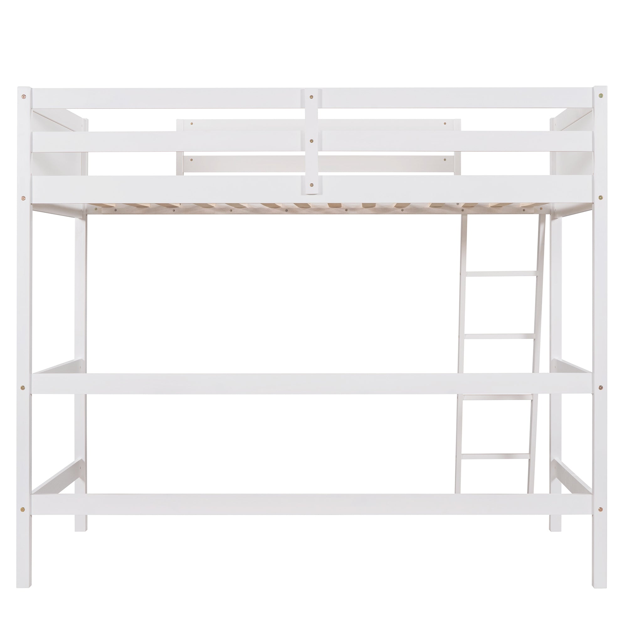 Solid Wood Twin Size Loft Bed with Ladder(White)(OLD SKU: WF191903AAK)