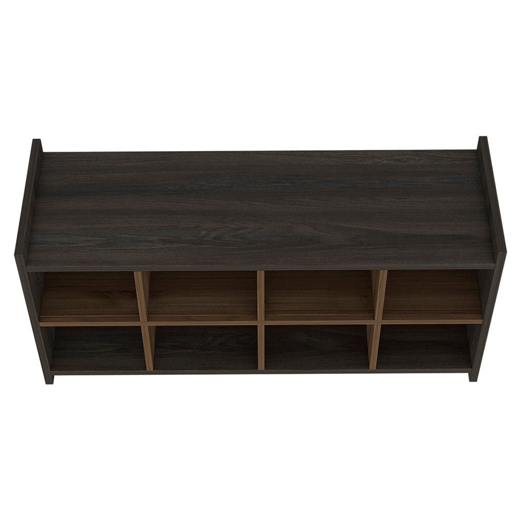 Shoe Rack Augusta, Eight Shoe Capacity, Carbon Espresso / Mahogany Finish