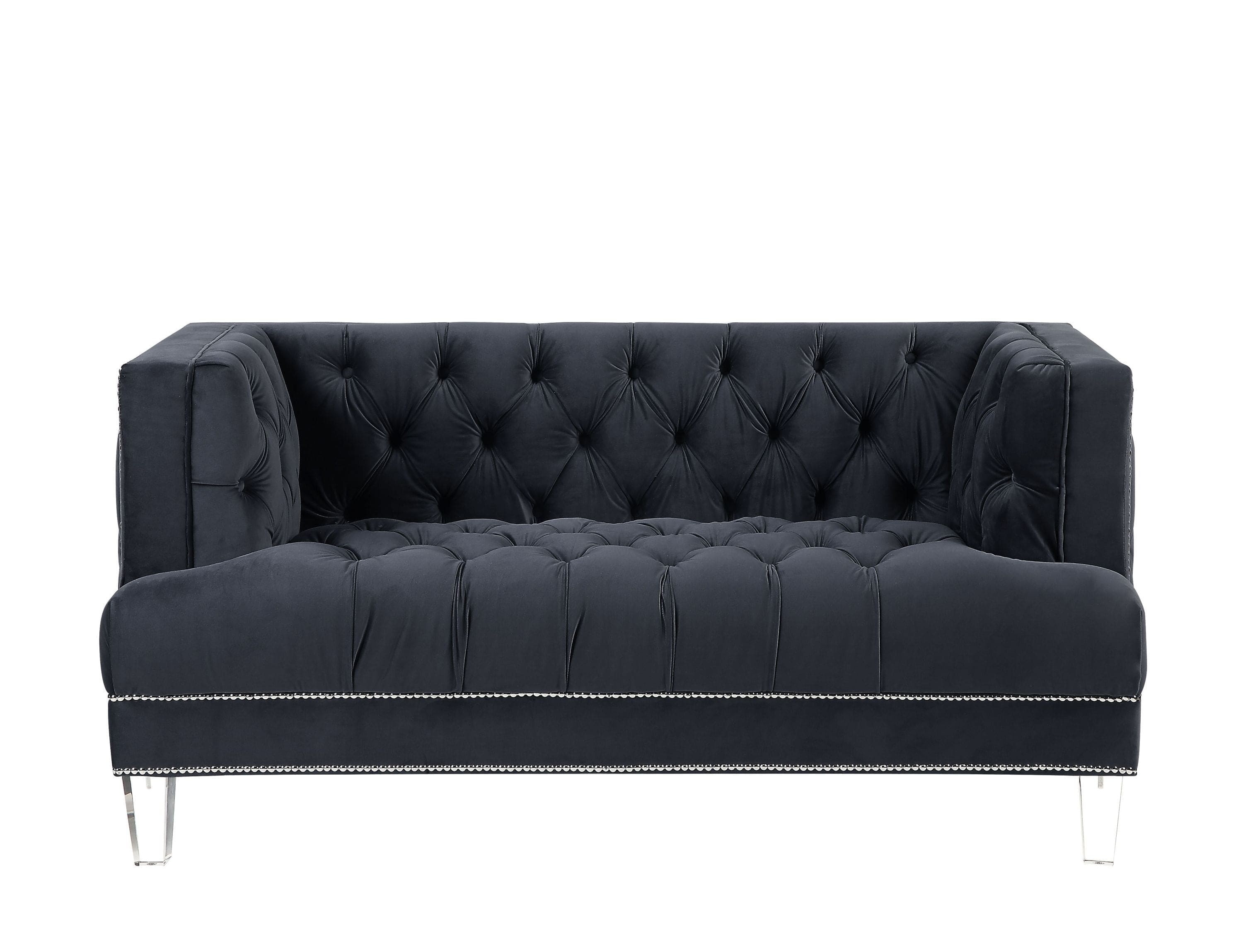 ACME Ansario Loveseat, Charcoal Velvet 56461