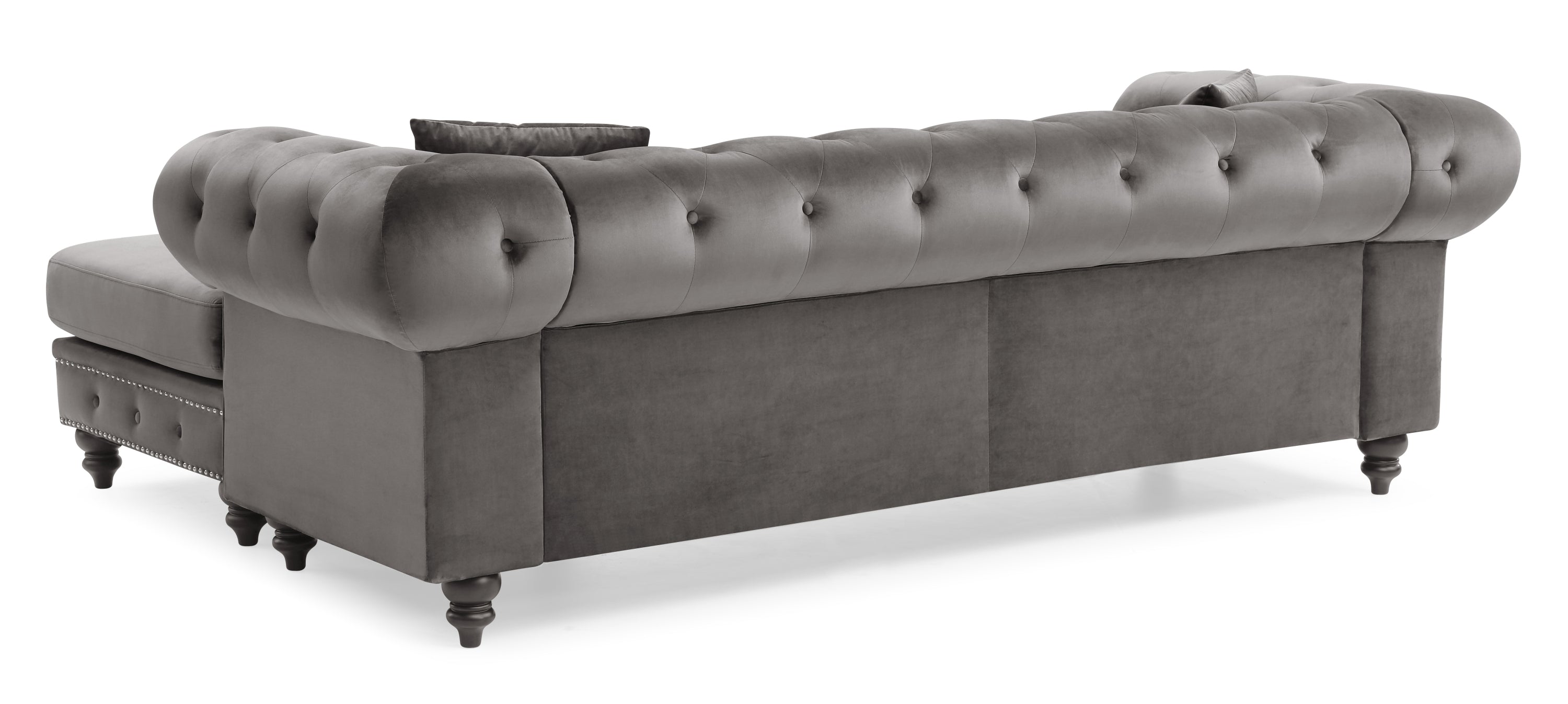 Glory Furniture Nola G0350B-SC Sofa Chaise ( 3 Boxes ) , DARK GRAY