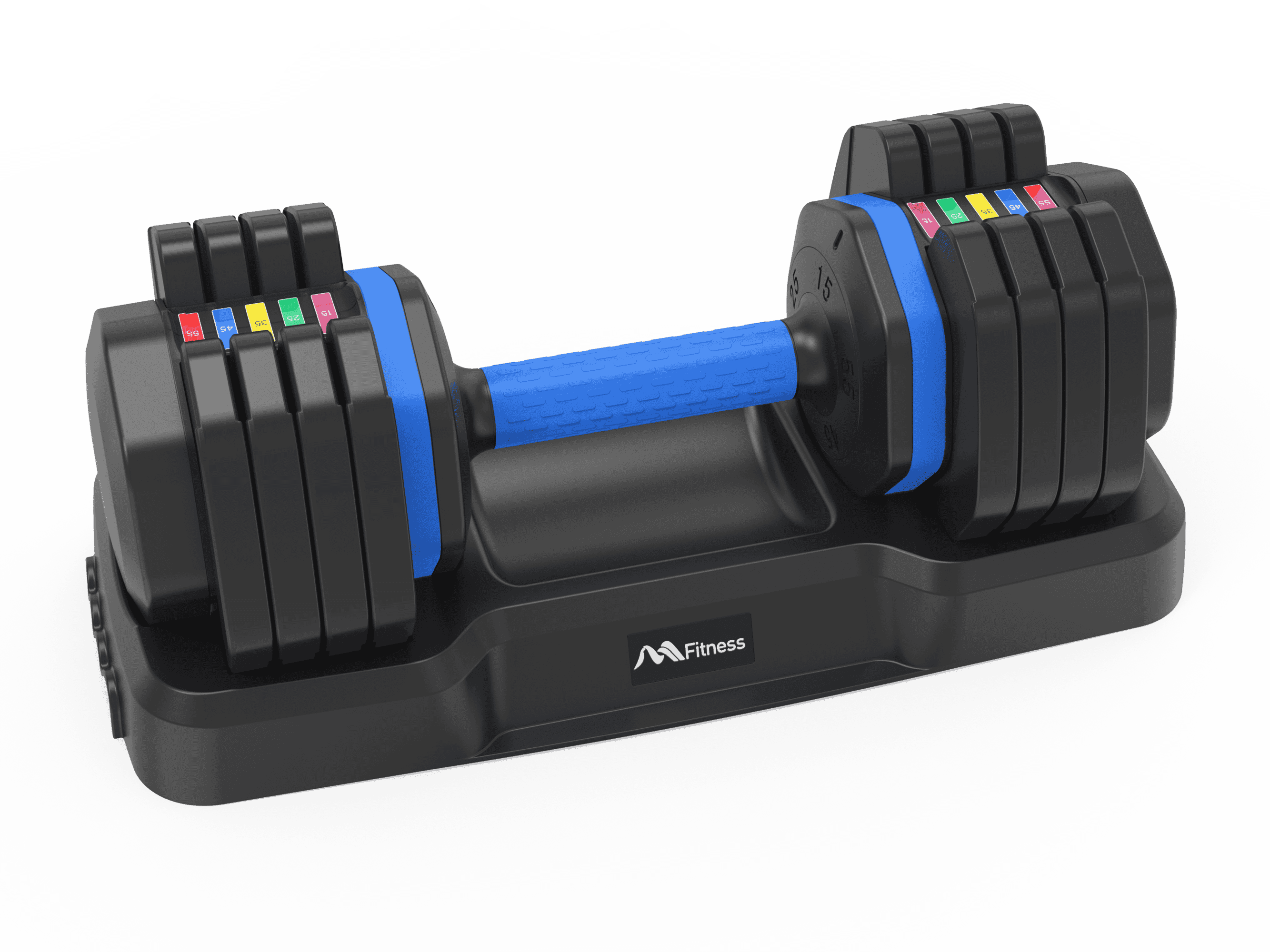 Adjustable Dumbbell - 55lb Single Dumbbell with Anti-Slip Handle, Fast Adjust Weight by Turning Handle with Tray, Exercise Fitness Dumbbell Suitable for Full Body Workout