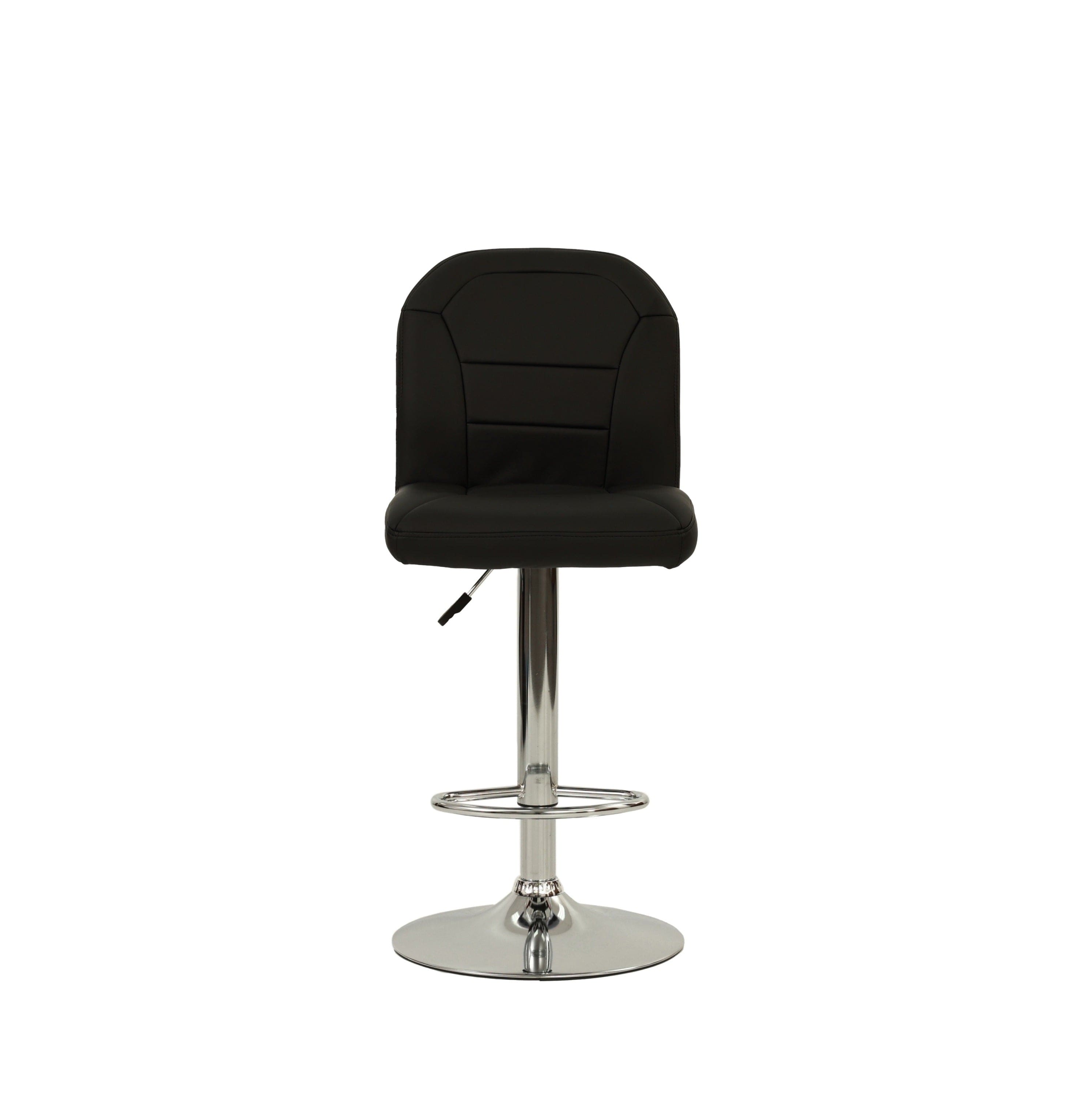 BAR STOOL in Black Faux Leather