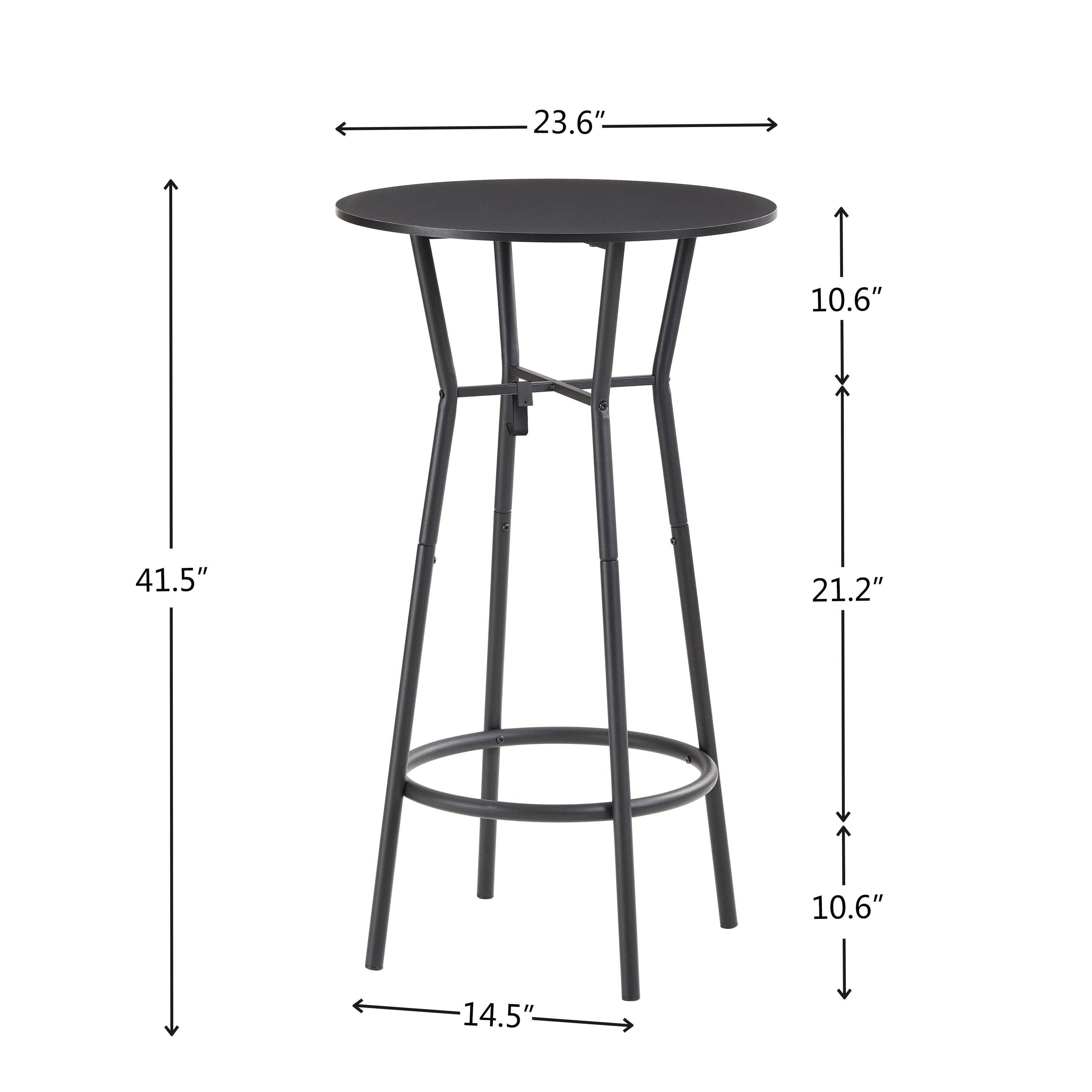 3 Bar Table and Chairs Set for Dining Room Industrial Counter Height Bar Chairs with Metal Back, Fabric Seat