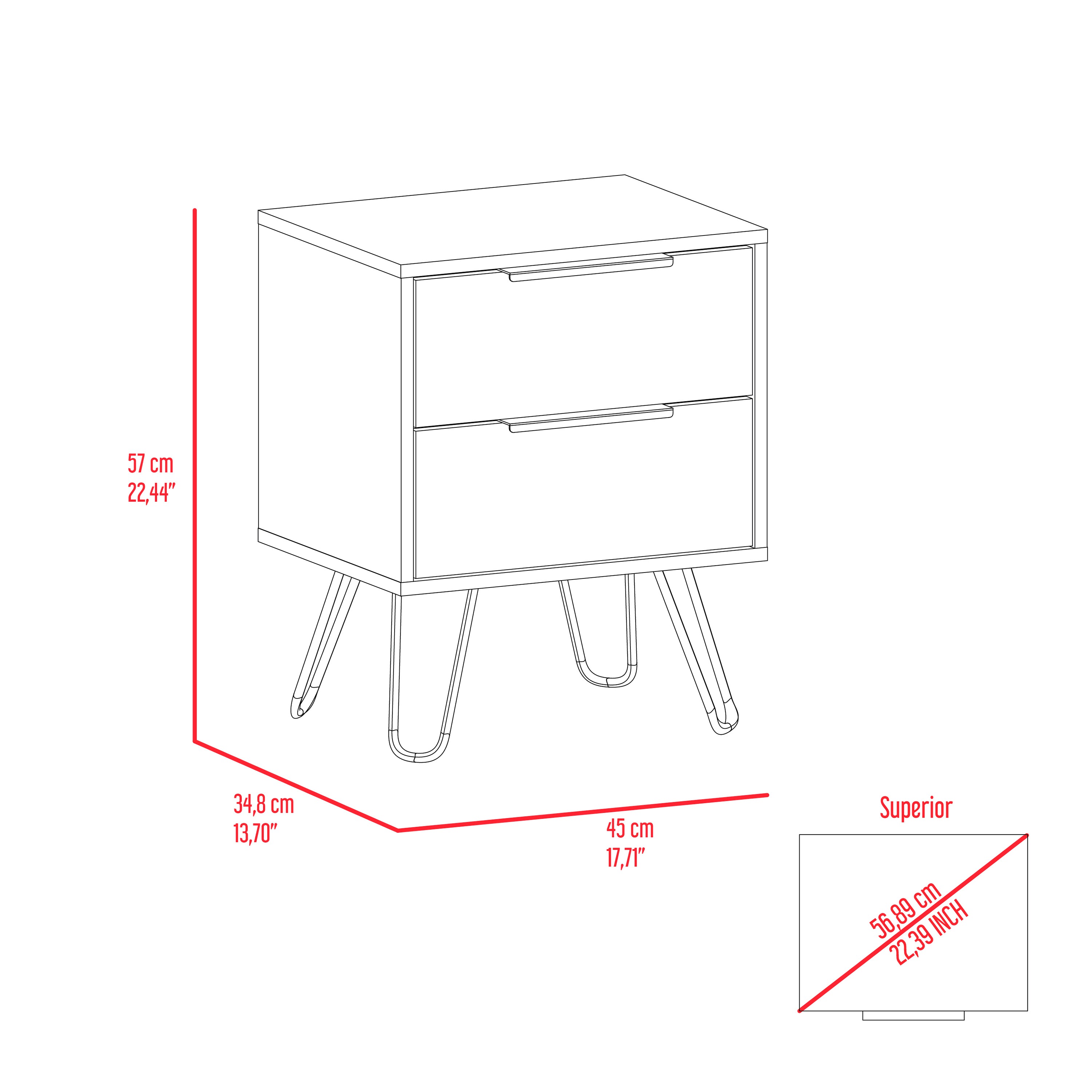 Mansfield 2-Drawer Rectangle Nightstand Black Wengue