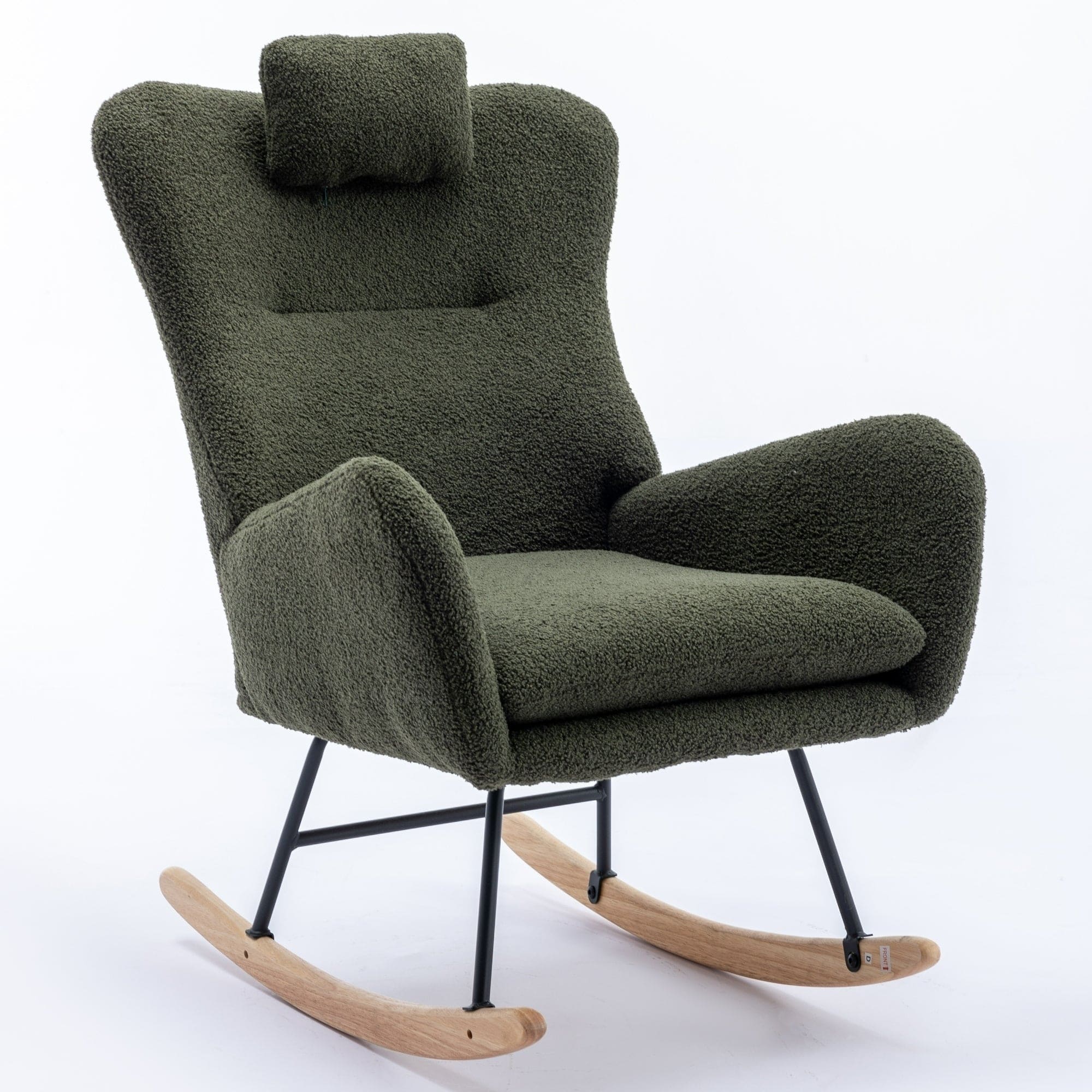 35.5 inch Rocking Chair with Pocket, (dark green)