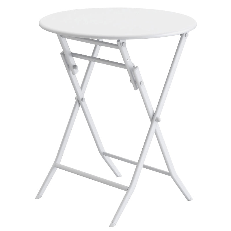 3 Piece Patio Bistro Set of Foldable Round Table and Chairs, White