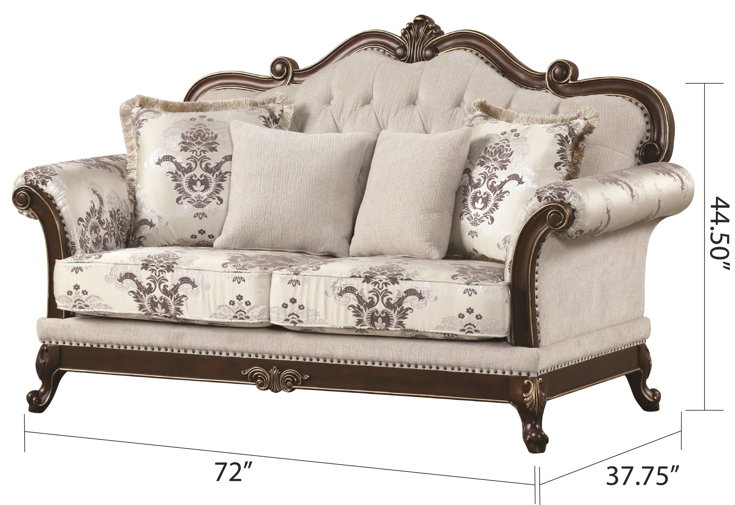 Gloria Traditional Style button tufted Loveseat