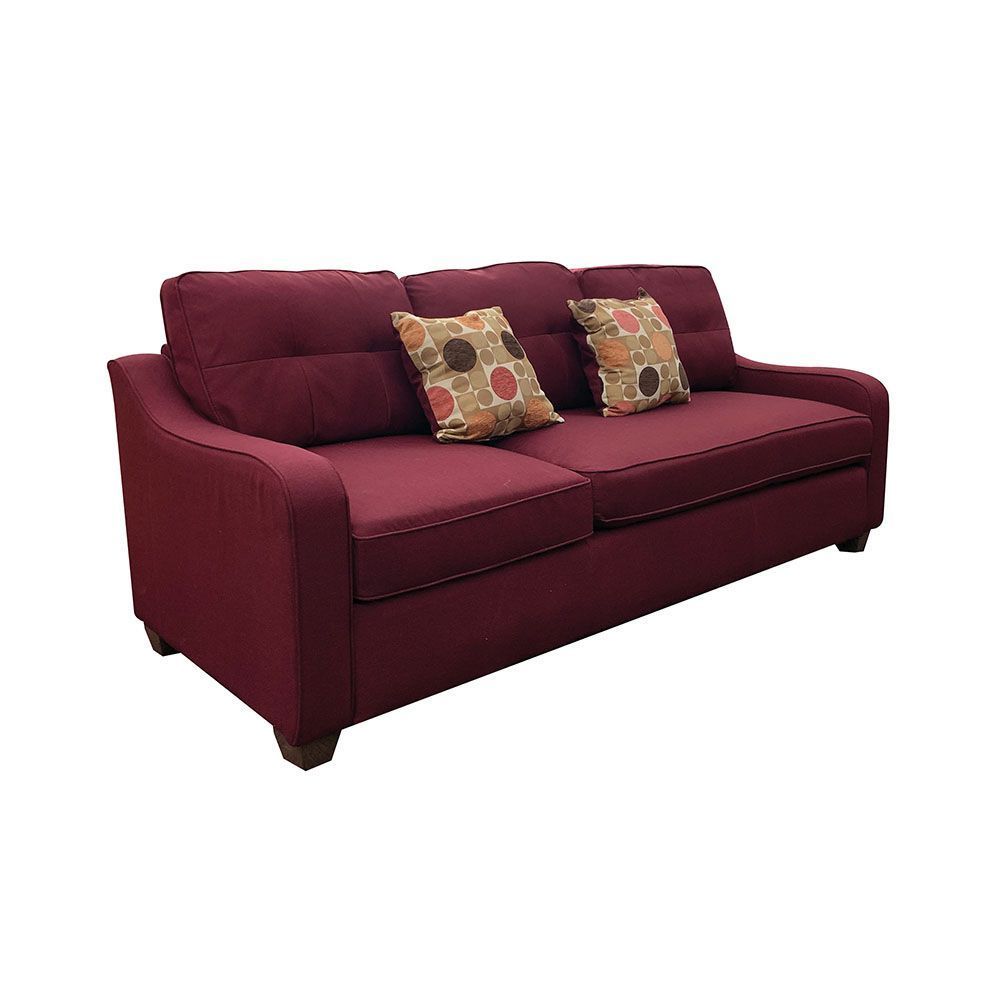 ACME Cleavon II Sectional Sofa & 2 Pillows in Red Linen 53740