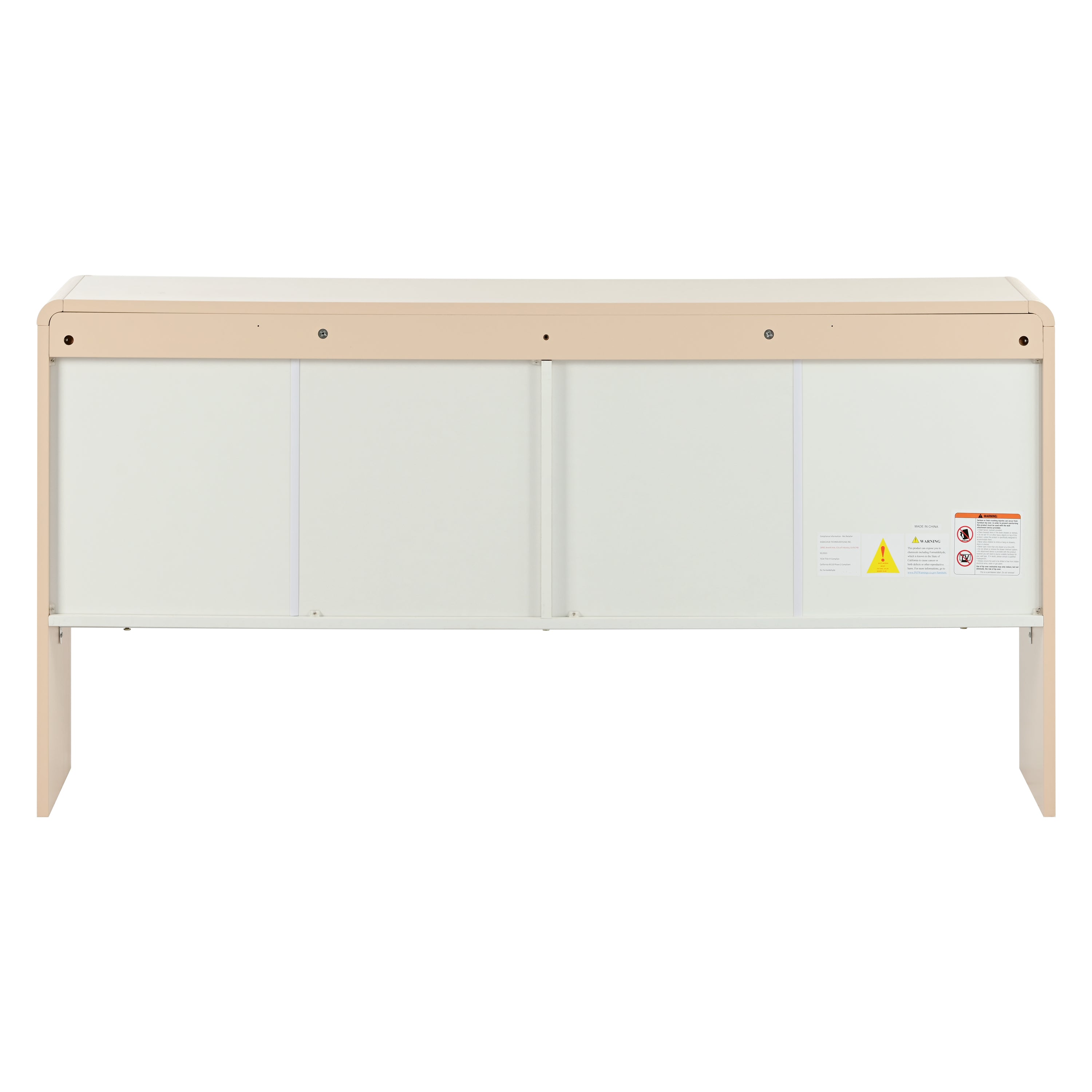 TREXM Minimalist Style 60"L Large Storage Space Sideboard with 4 Doors and Rebound Device for Living Room and Entryway (Apricot Cream)