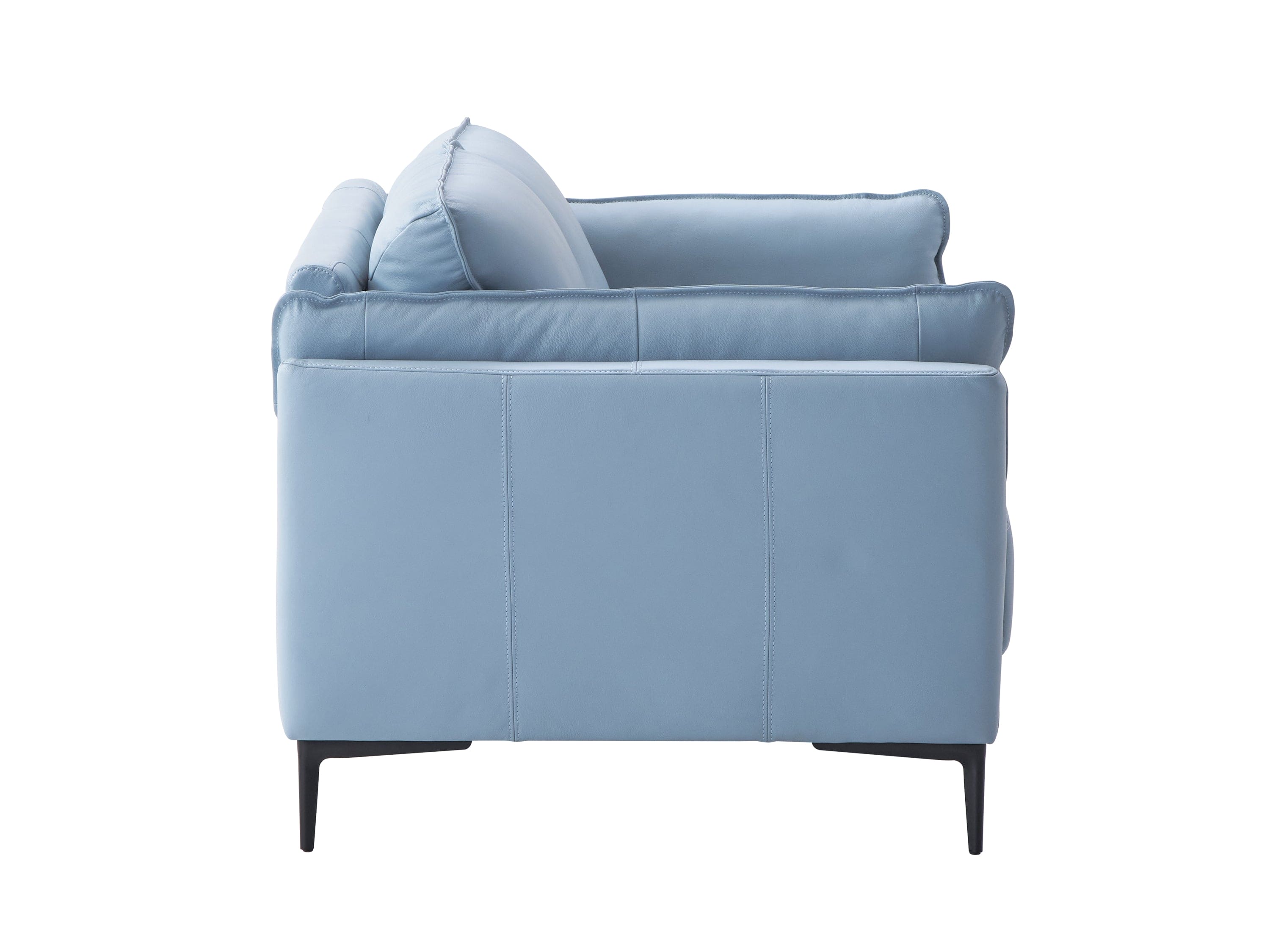 ACME Mesut Loveseat, Light Blue Top Grain Leather & Black Finish LV02388