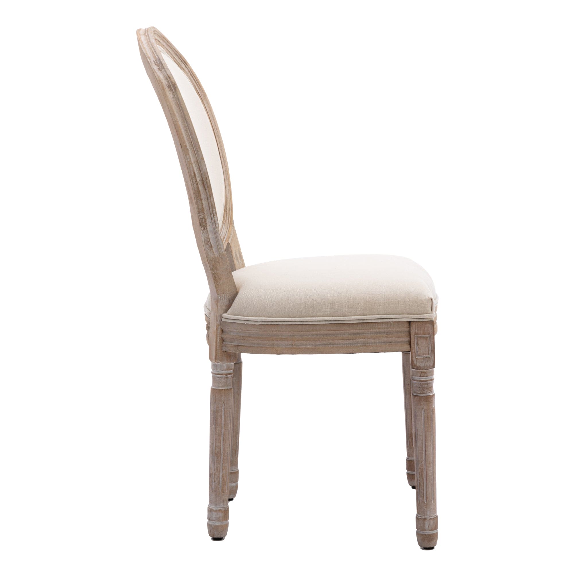 HengMing Upholstered Fabrice French Dining  Chair with rubber legs,Set of 2