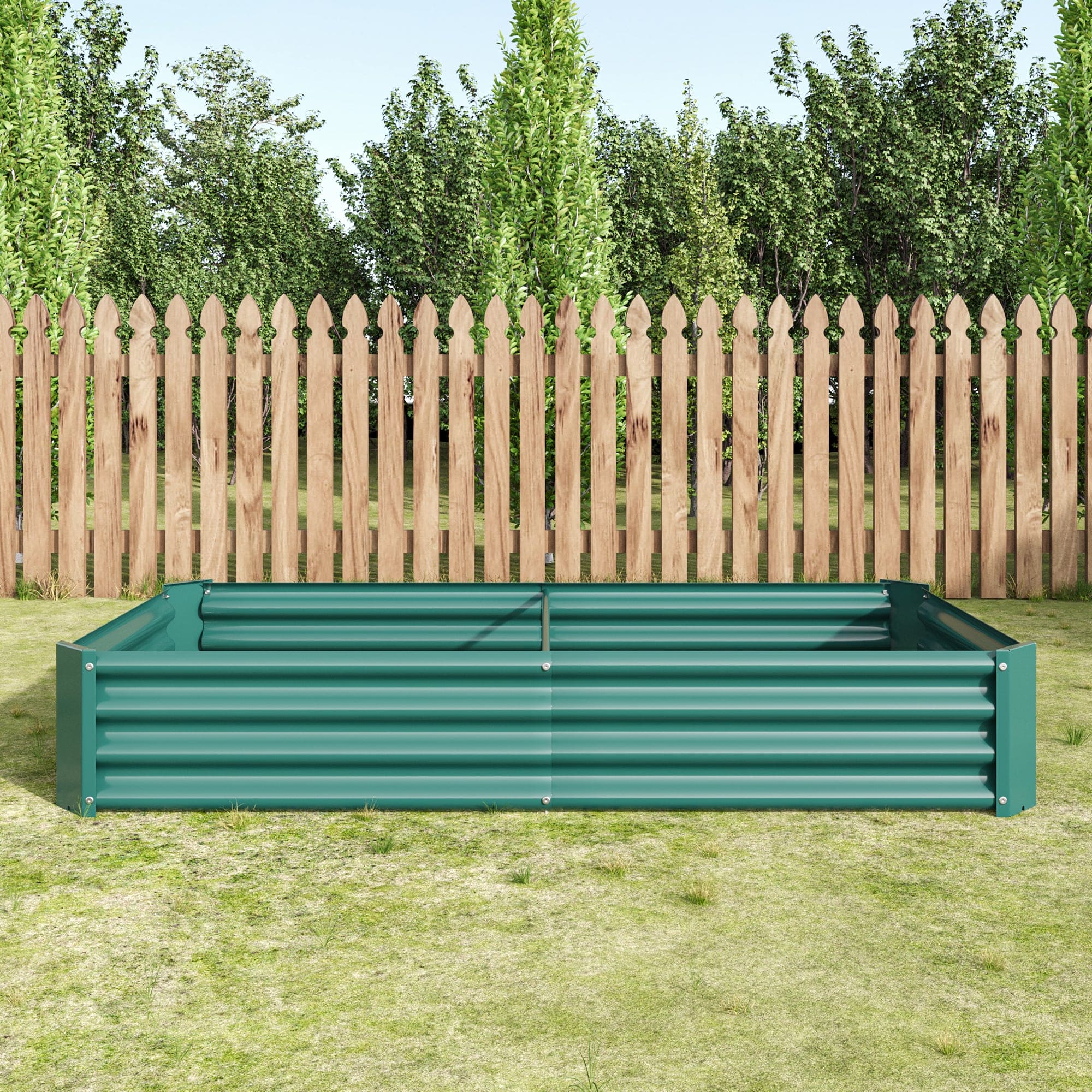 Raised Garden Bed Outdoor, 6×3×1ft , Metal Raised  Rectangle Planter Beds for Plants, Vegetables, and Flowers - Green