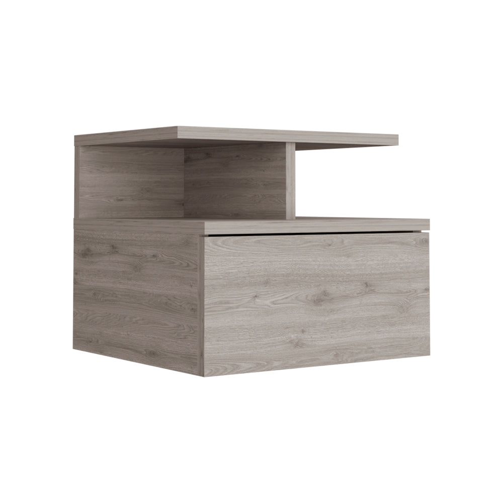 Floating Nightstand Flopini, One Drawer, Light Gray Finish