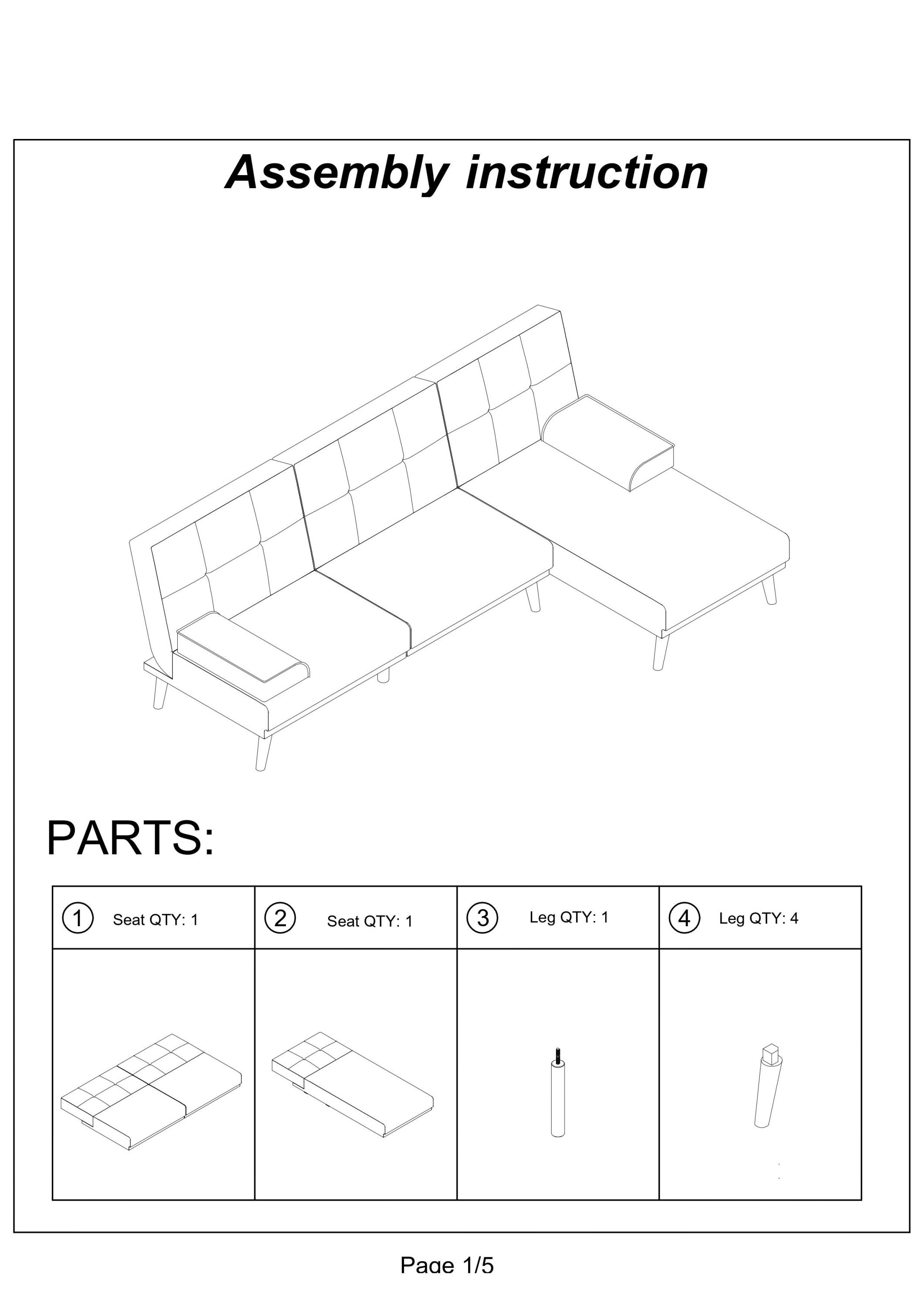 Blue Grey Color Polyfiber 2pc Sectional Sofa Set Living Room Furniture Solid wood Legs Tufted Couch Adjustable Sofa Chaise