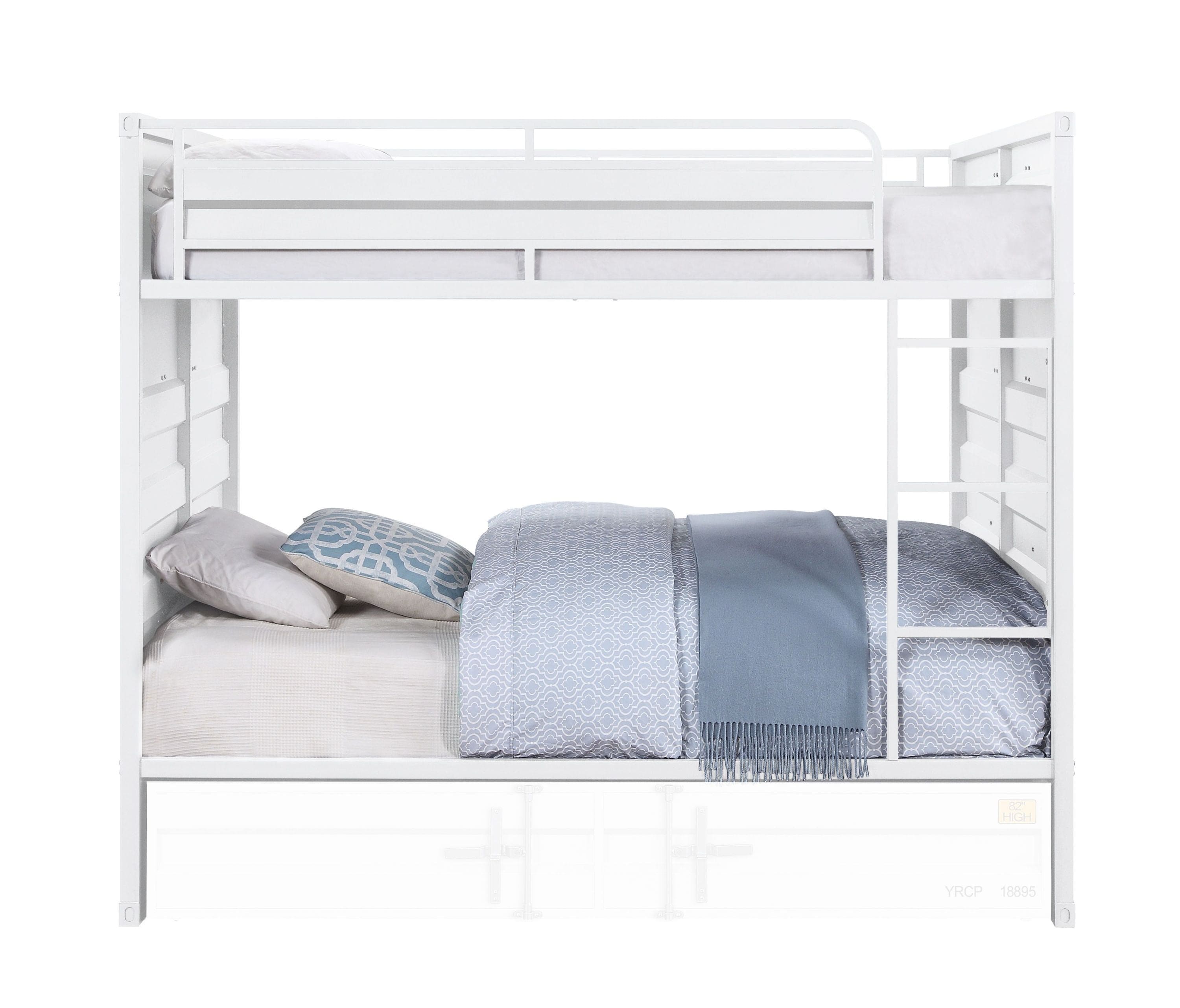 ACME Cargo Bunk Bed (Full/Full), White (1Set/2Ctn) 37885