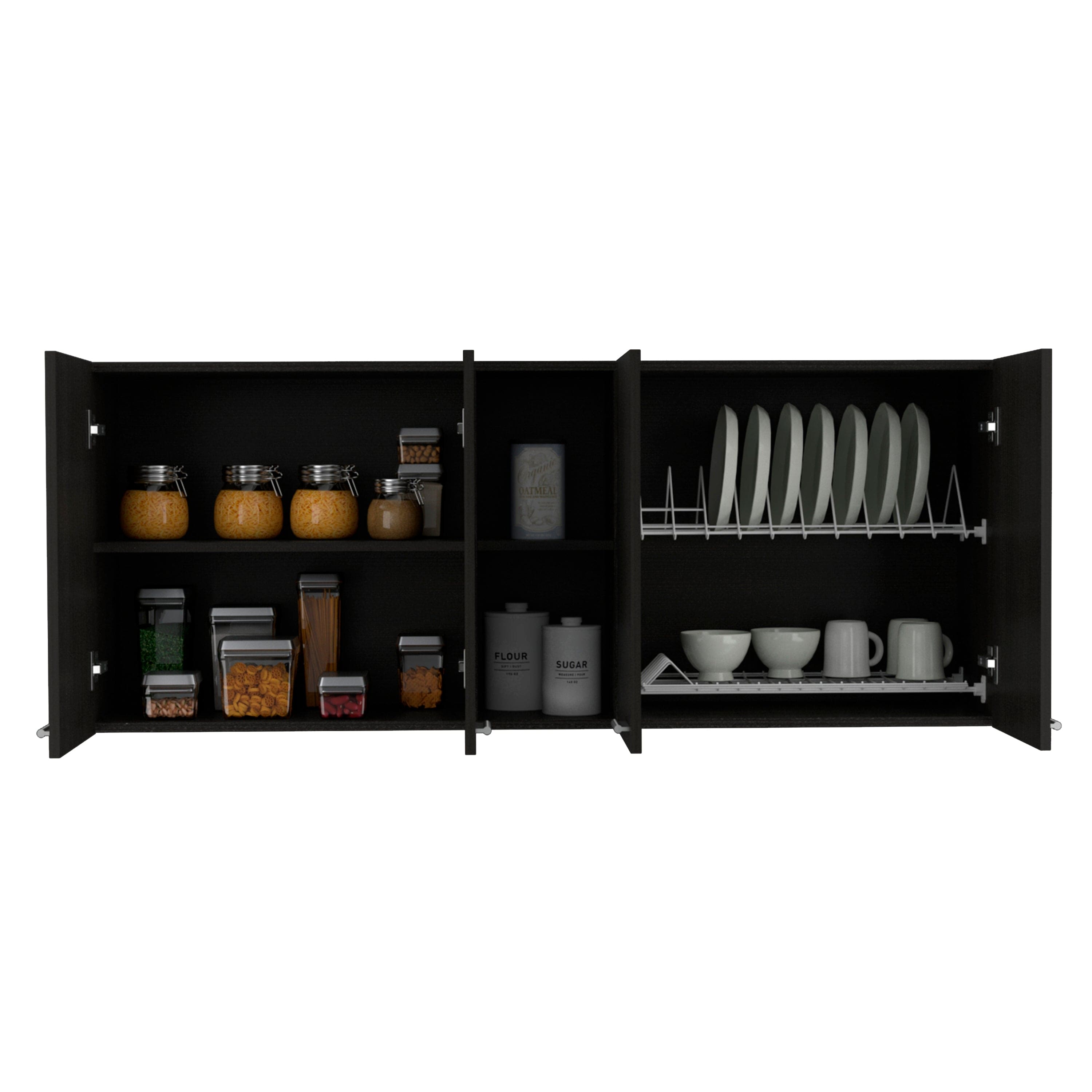 Wall Cabinet Ontario, Double Door, Black Wengue Finish