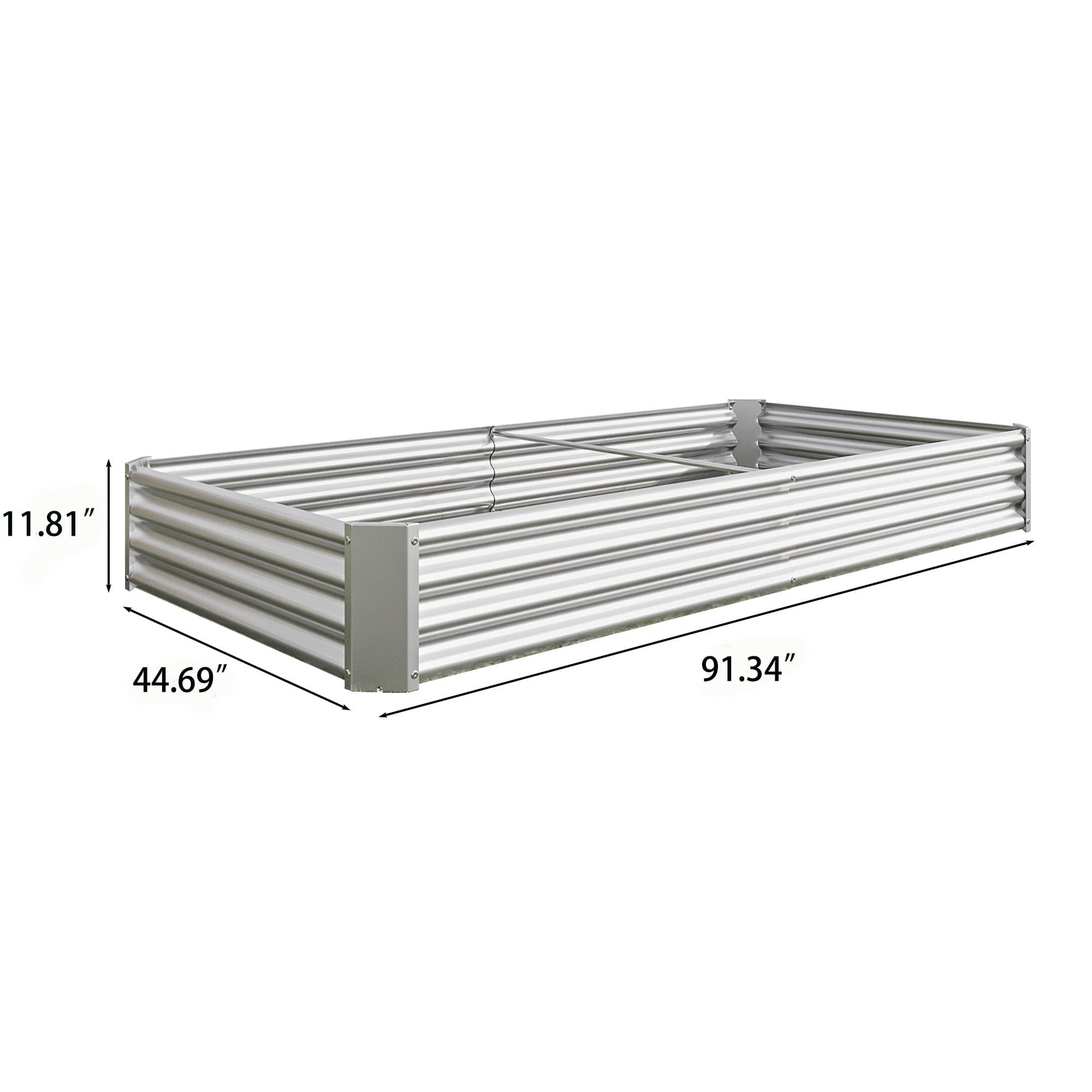 Raised Garden Bed Kit - Metal Raised Bed Garden 7.6x3.7x0.98ft for Flower Planters, Vegetables Herb Silver