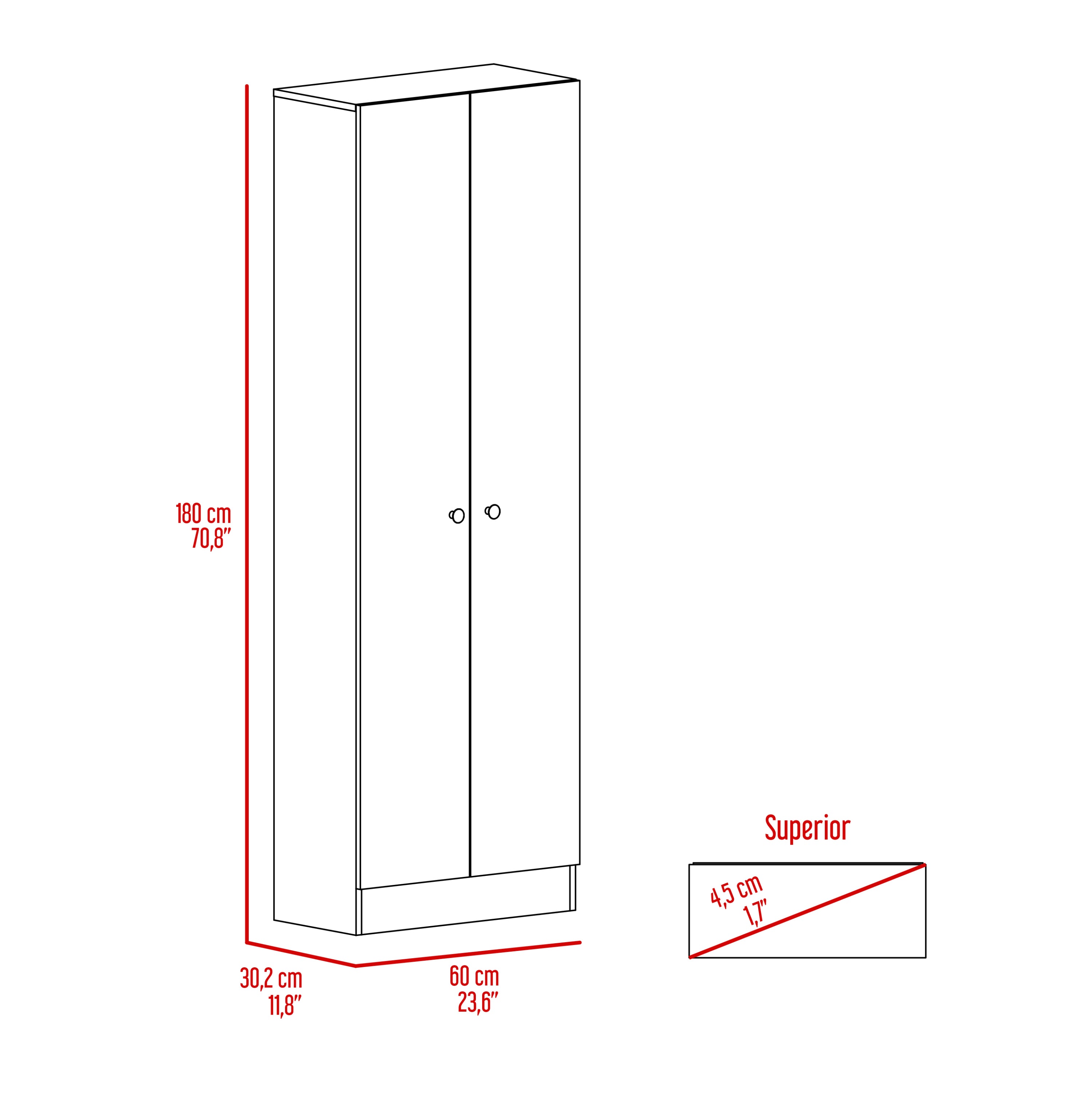 Storage Cabinet Pipestone, Double Door, Light Gray Finish