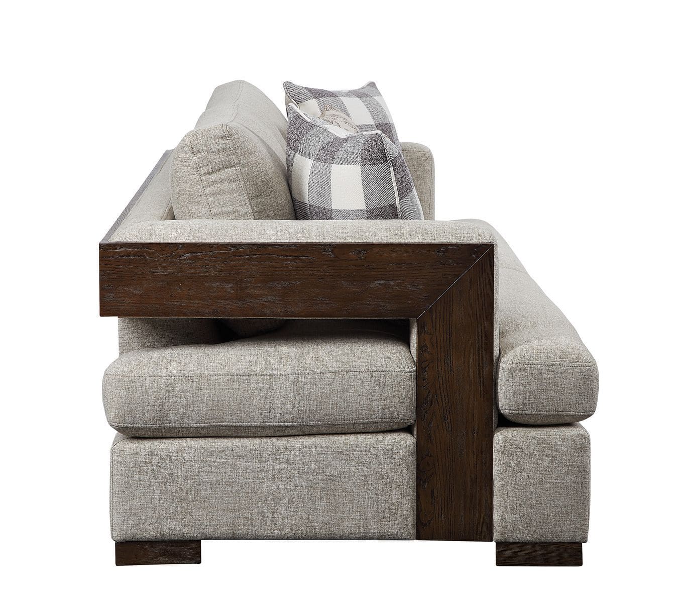 ACME Niamey Loveseat w/2 Pillows, Fabric & Walnut 54851