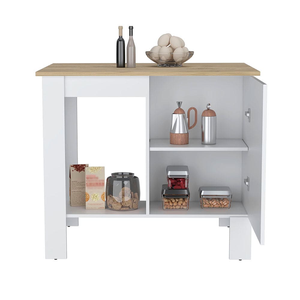 Kitchen island Shoproni, One Drawer, White Finish