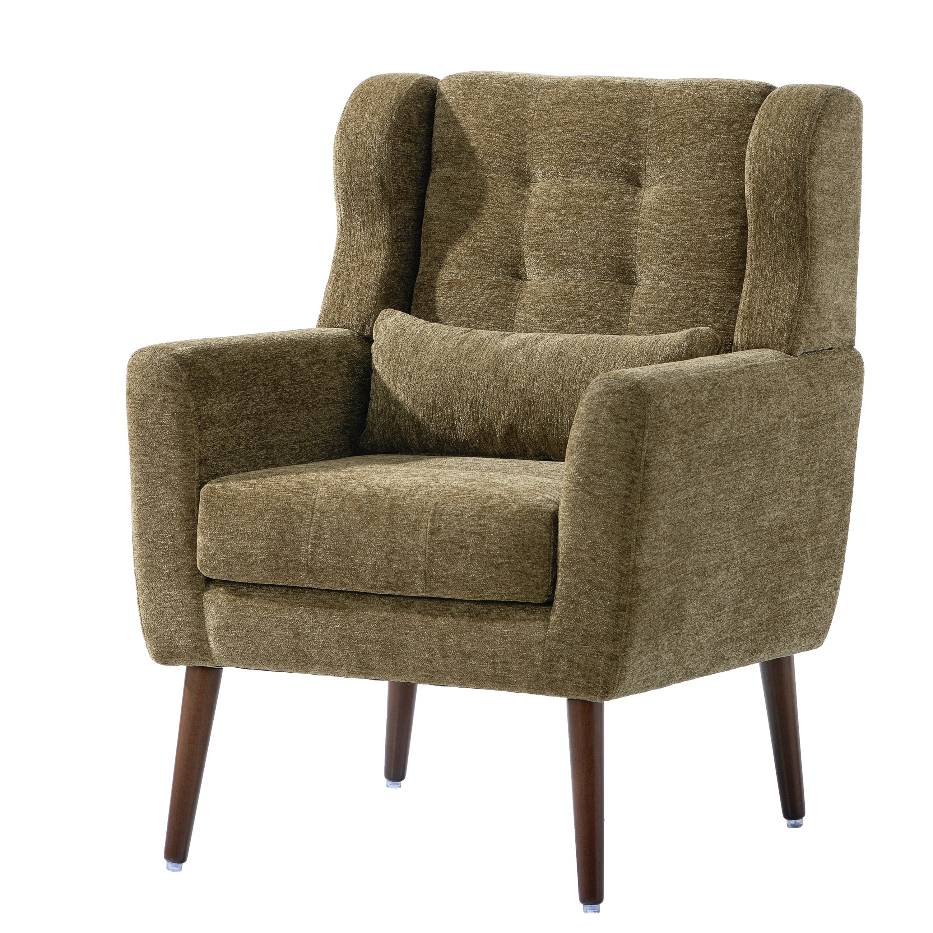 Modern Accent Chair Upholstered Foam Filled Living Room Chairs Comfy Reading Chair Mid Century Modern Chair with Chenille Fabric Lounge Arm Chairs Armchair for Living Room Bedroom