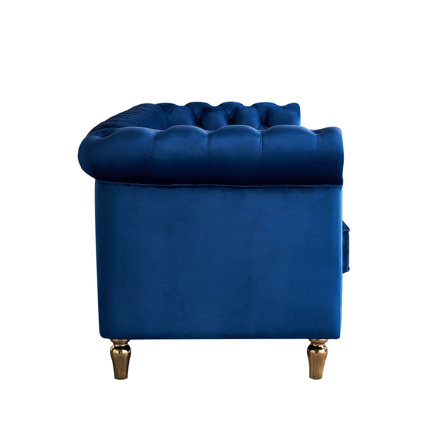 Chesterfield Velvet Sofa 84.65 inch for Living Room BLUE Color