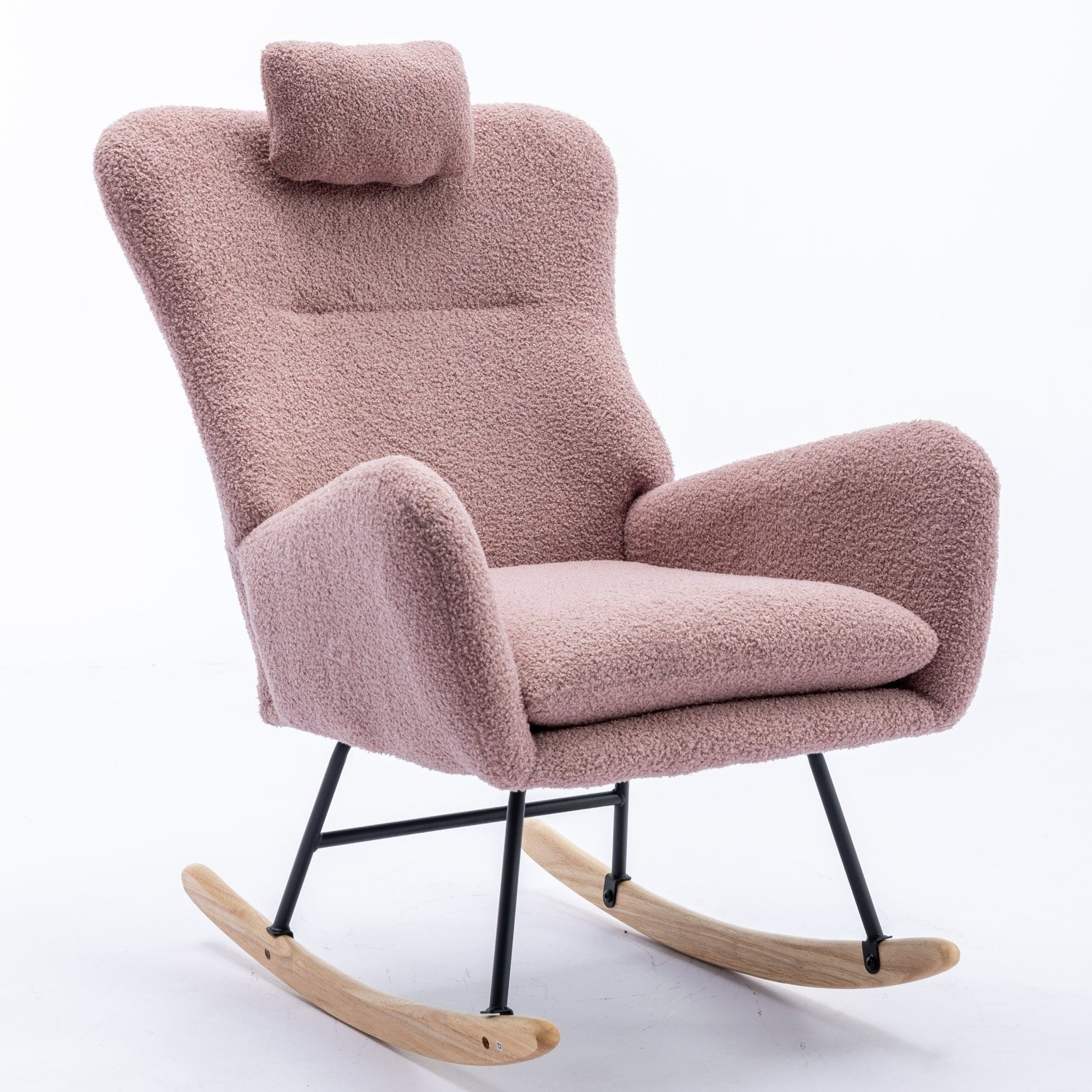 35.5 inch Rocking Chair with Pocket, (pink)