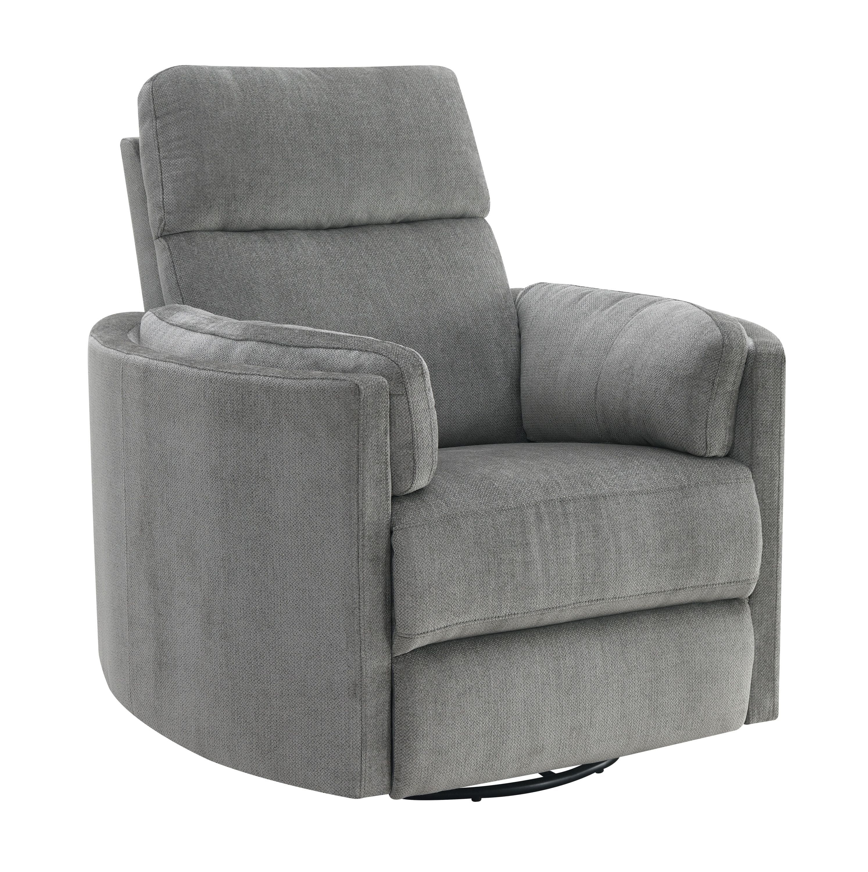 ACME Sagen Glider Recliner w/Swivel, Charcoal Chenille LV01879