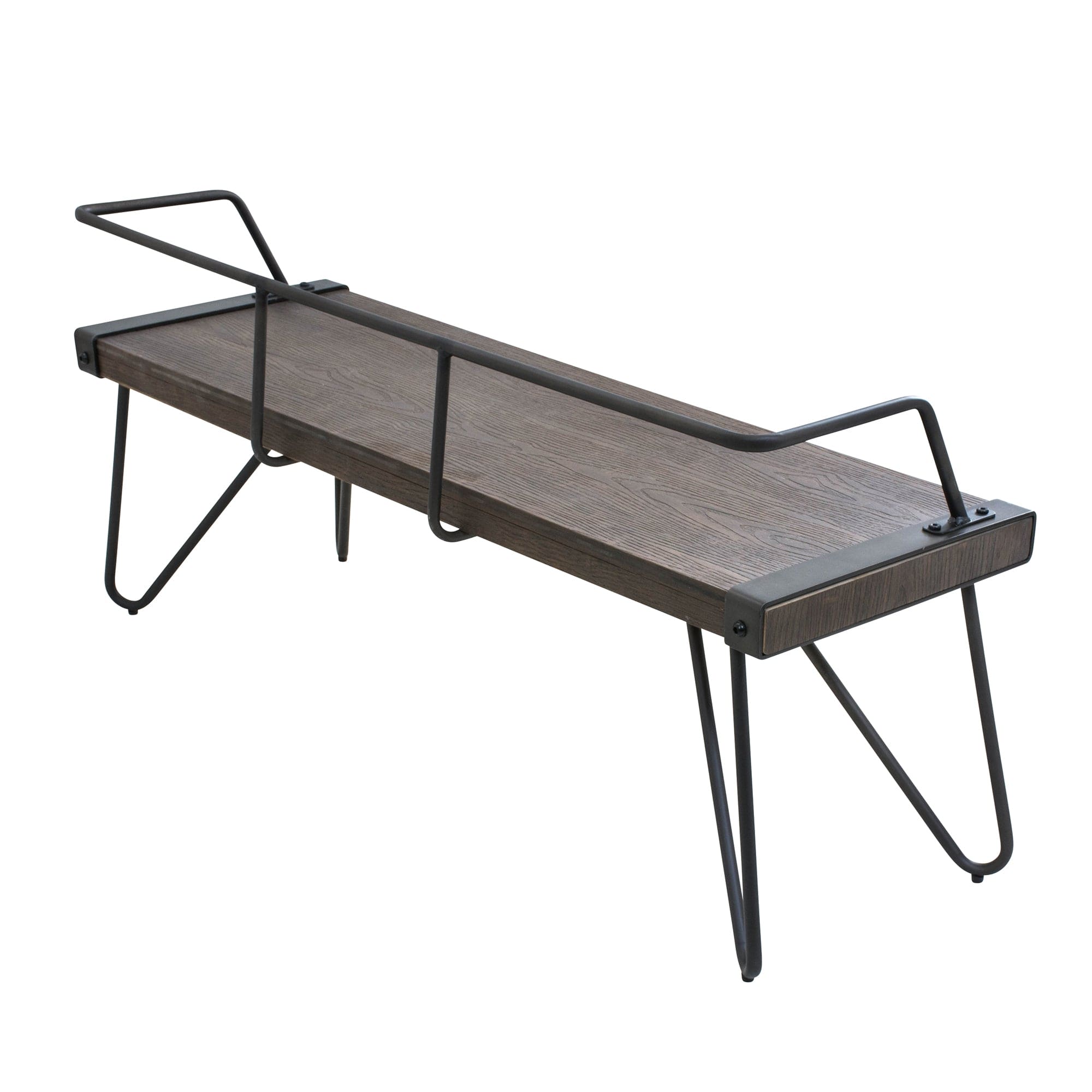 Stefani Industrial Bench in Antique and Walnut by LumiSource