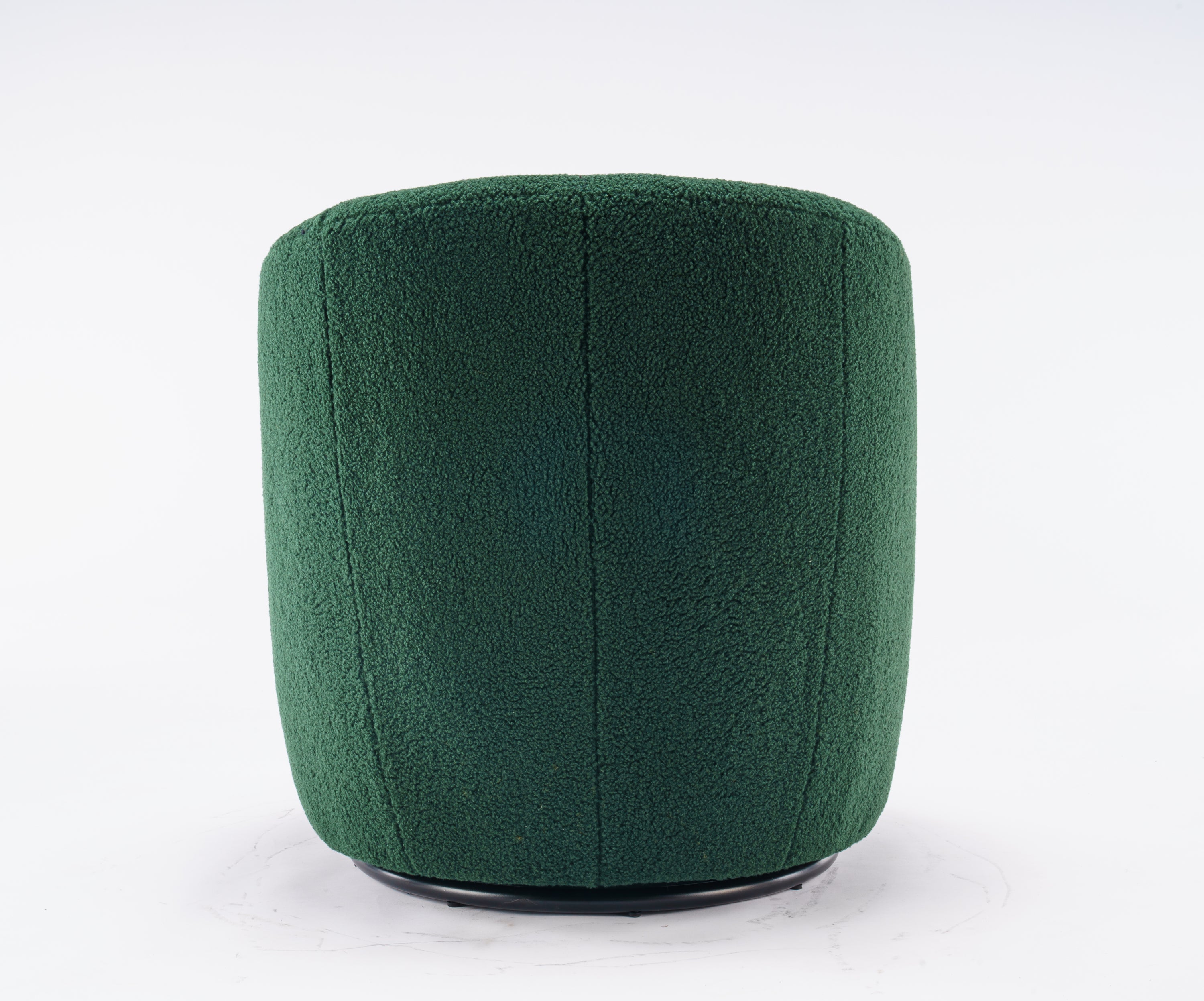 Teddy Fabric Swivel Accent Armchair Barrel Chair With Black Powder Coating Metal Ring,Dark Green