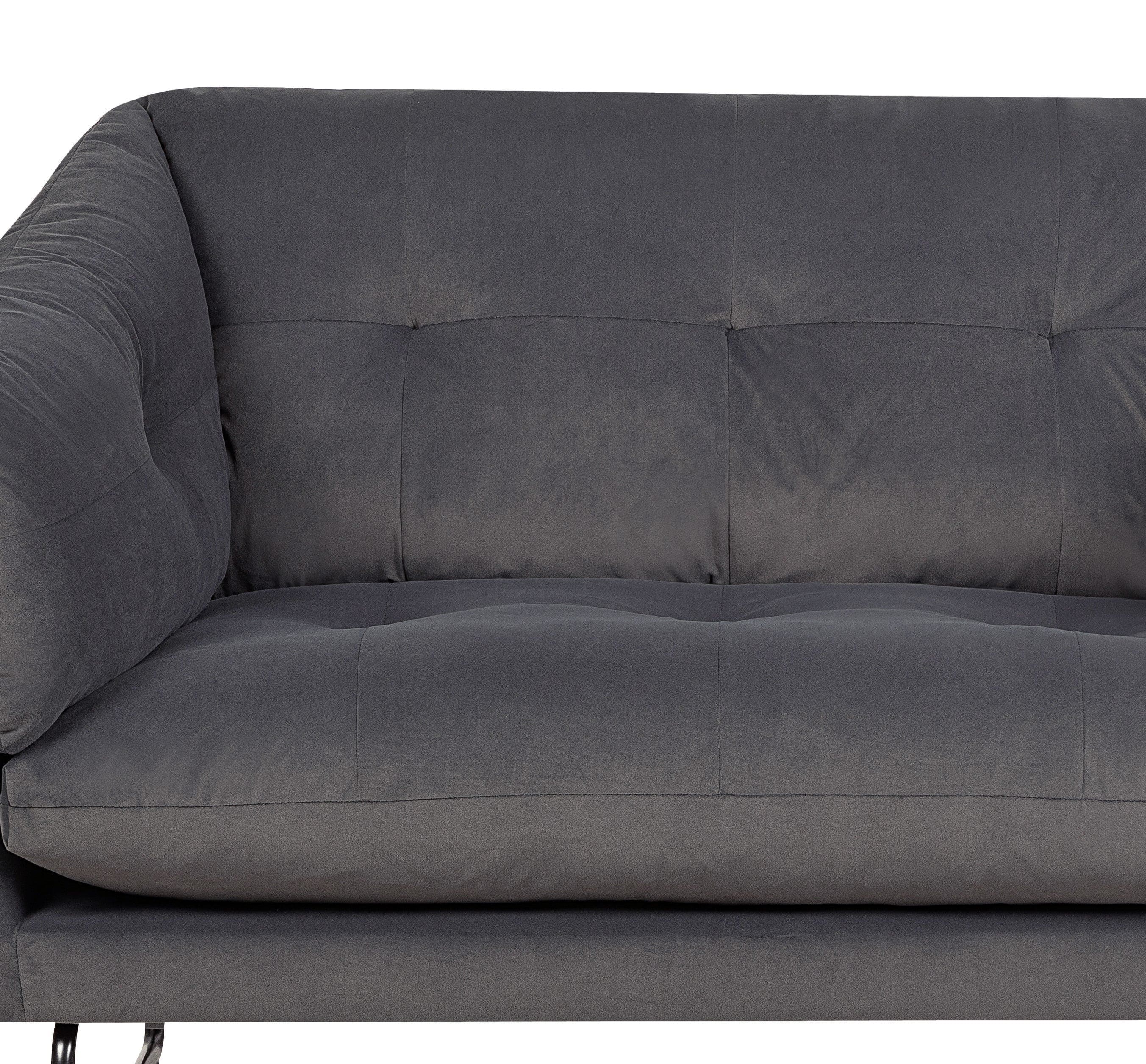 Karla Dark Gray Velvet Contemporary Loveseat