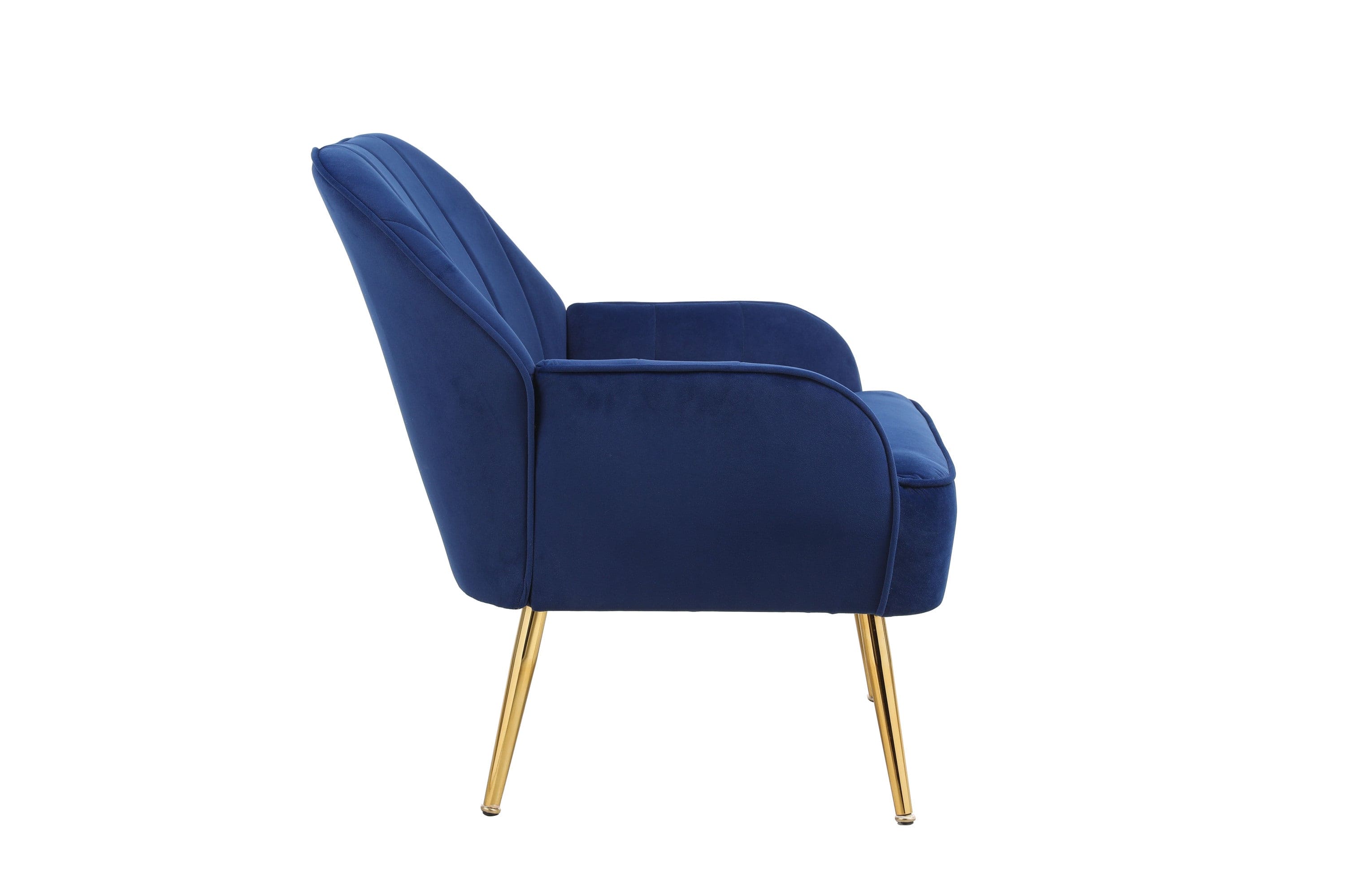 Modern Mid Century Chair velvet  Sherpa Armchair for Living Room Bedroom Office Easy Assemble(NAVY)