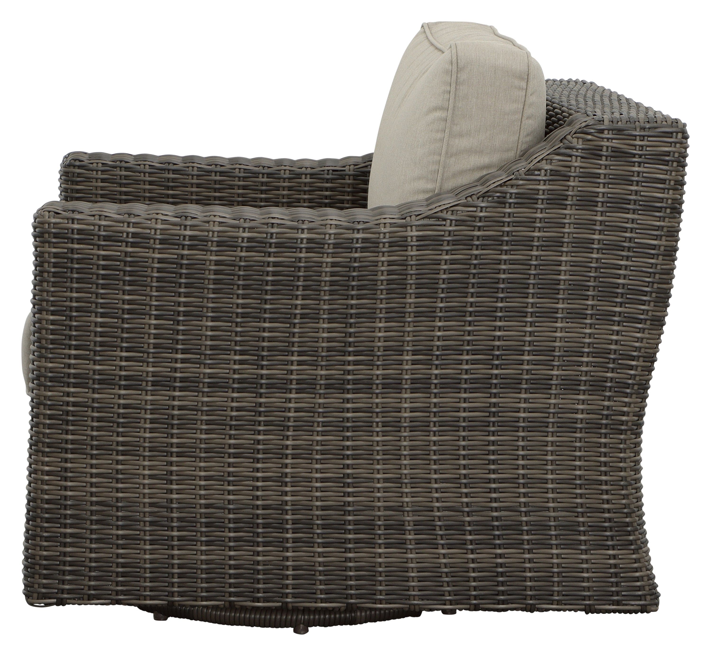 Classic Swivel Chair Outdoor - Half-Round Resin Wicker, 360° Swivel, Cushioned