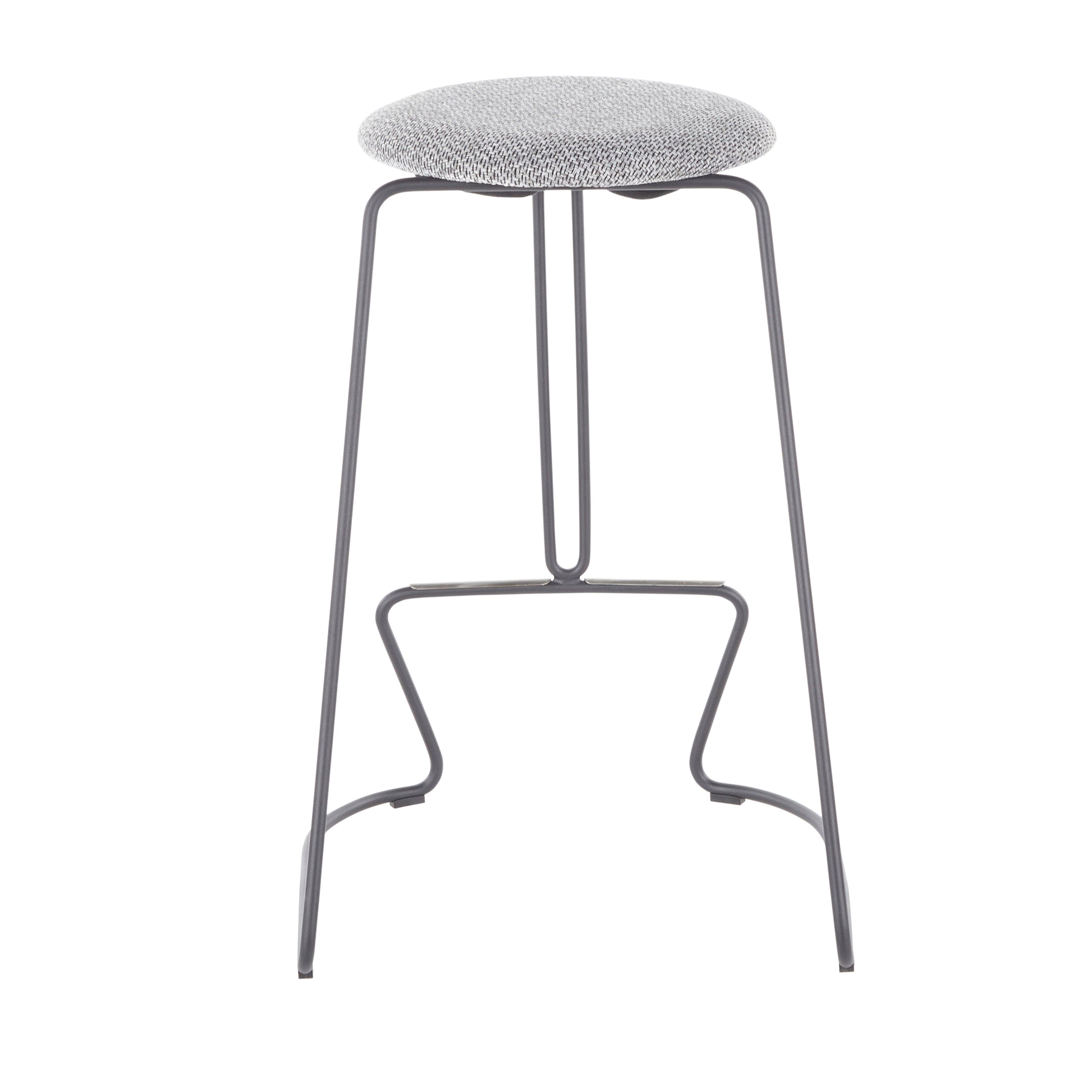 Finn Contemporary Counter Stool in Grey Steel and Charcoal Fabric by LumiSource - Set of 2