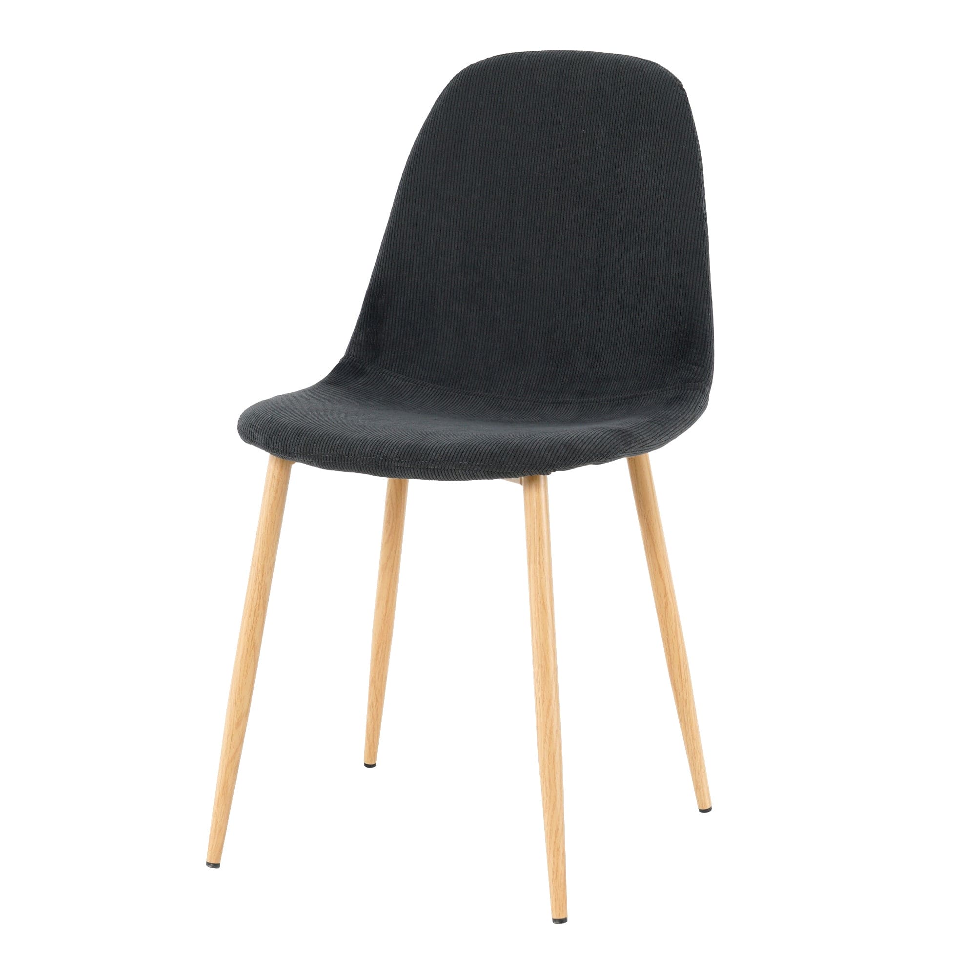 Deep Grey Modern Fabric Chairs with wood-transfer Metal Leg set of 4