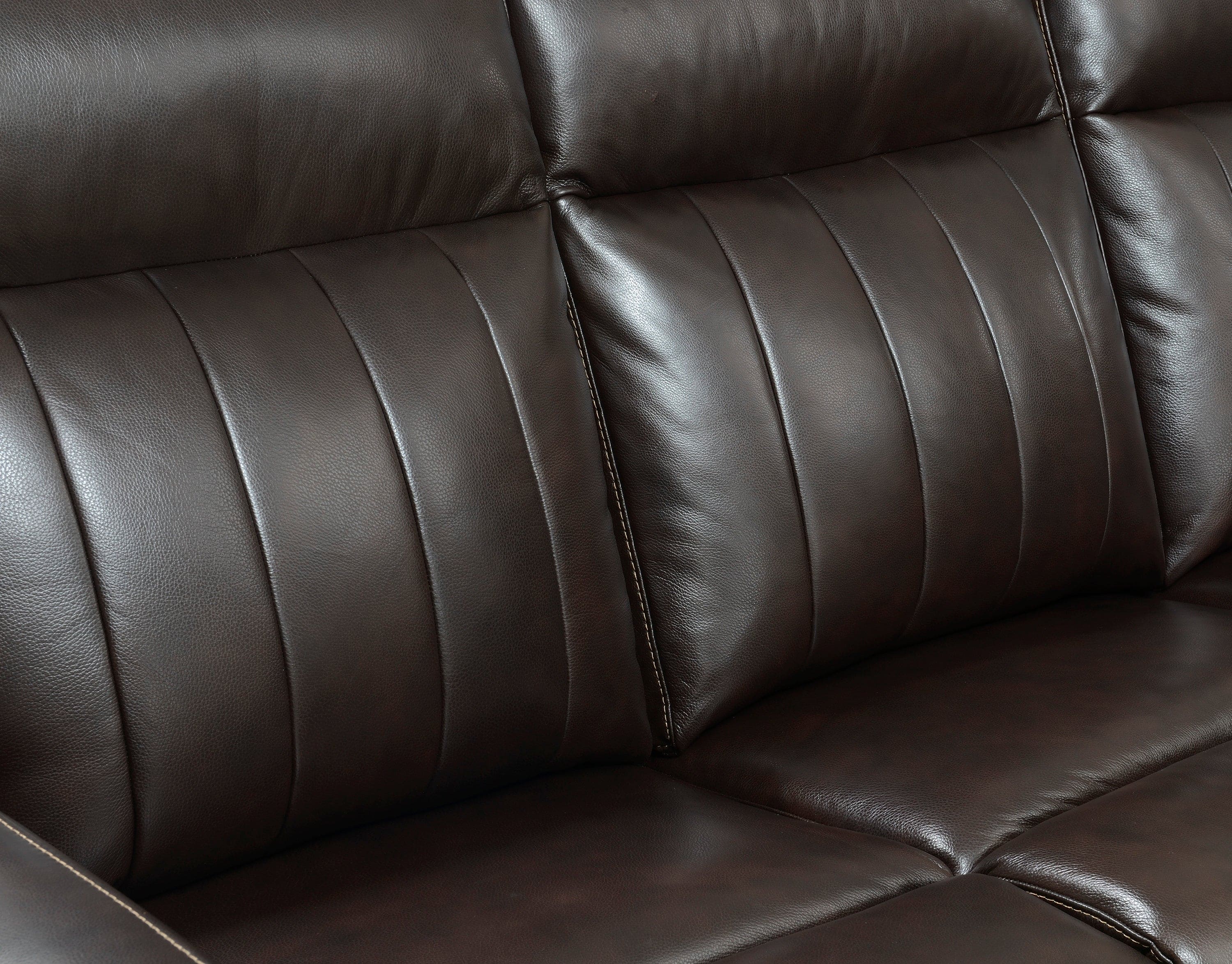 Luxury Power Reclining Sofa Recliner in Dark Brown Top-Grain Leather - Ultimate Comfort with Power Leg Rest and Articulating Headrest - Elegant and Relaxing Furniture for Living Room or Home Theater