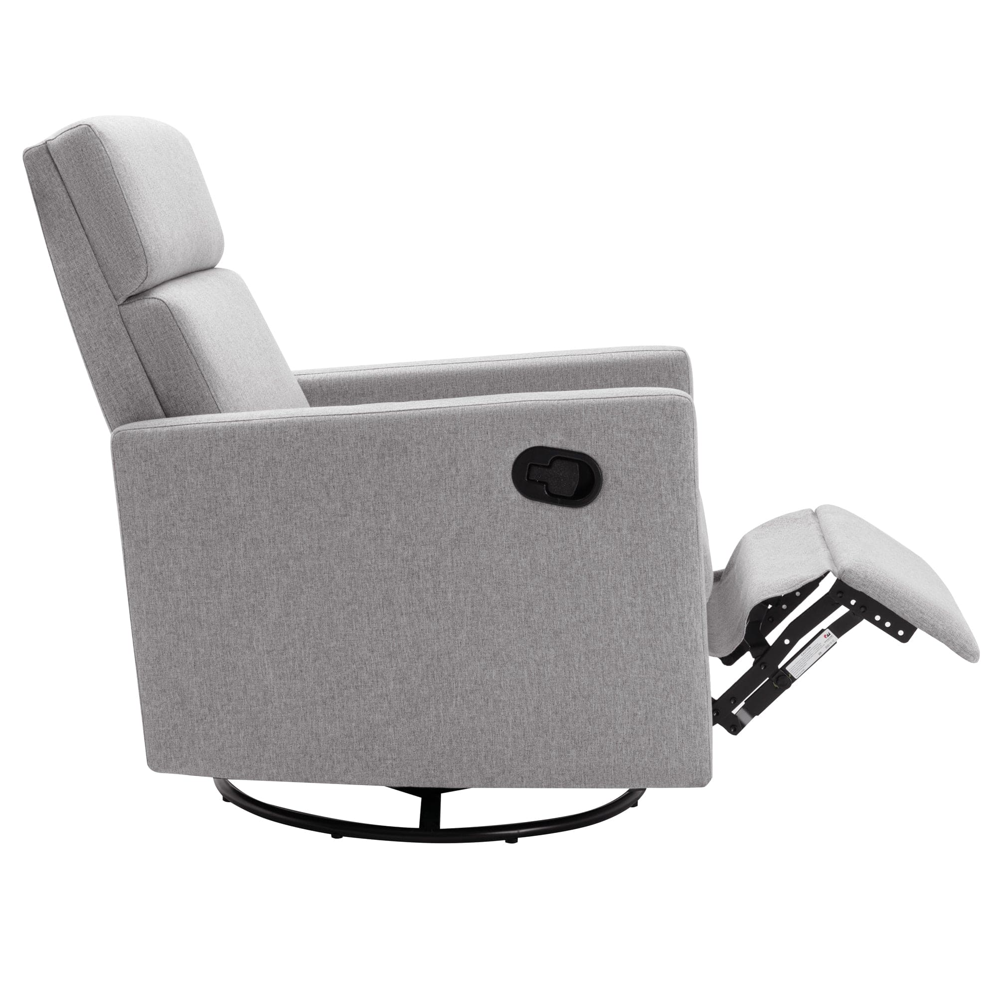 Modern Upholstered Rocker Nursery Chair Plush Seating Glider Swivel Recliner Chair, Gray