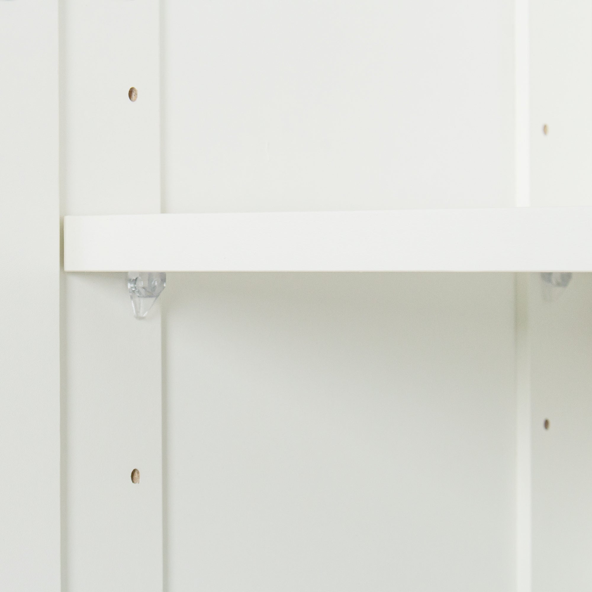 High wardrobe and kitchen cabinet with 2 doors and 3 partitions to separate 4 storage spaces,white