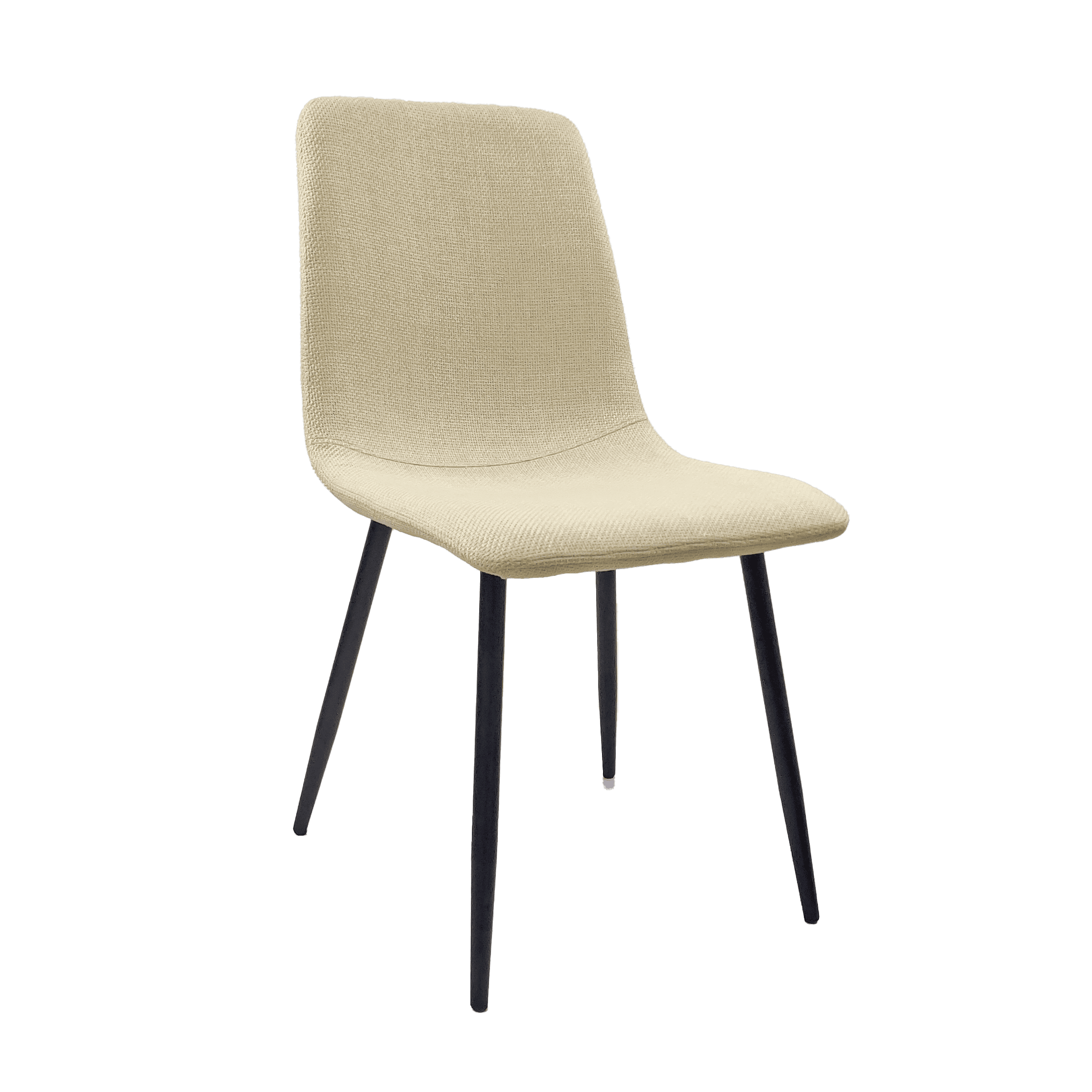 Dining Chairs Set of 4,Modern Kitchen Dining Room Chairs,Upholstered Dining Accent Chairs in linen Cushion Seat and Sturdy Black Metal Legs .Fabric dining chairs (Beige)