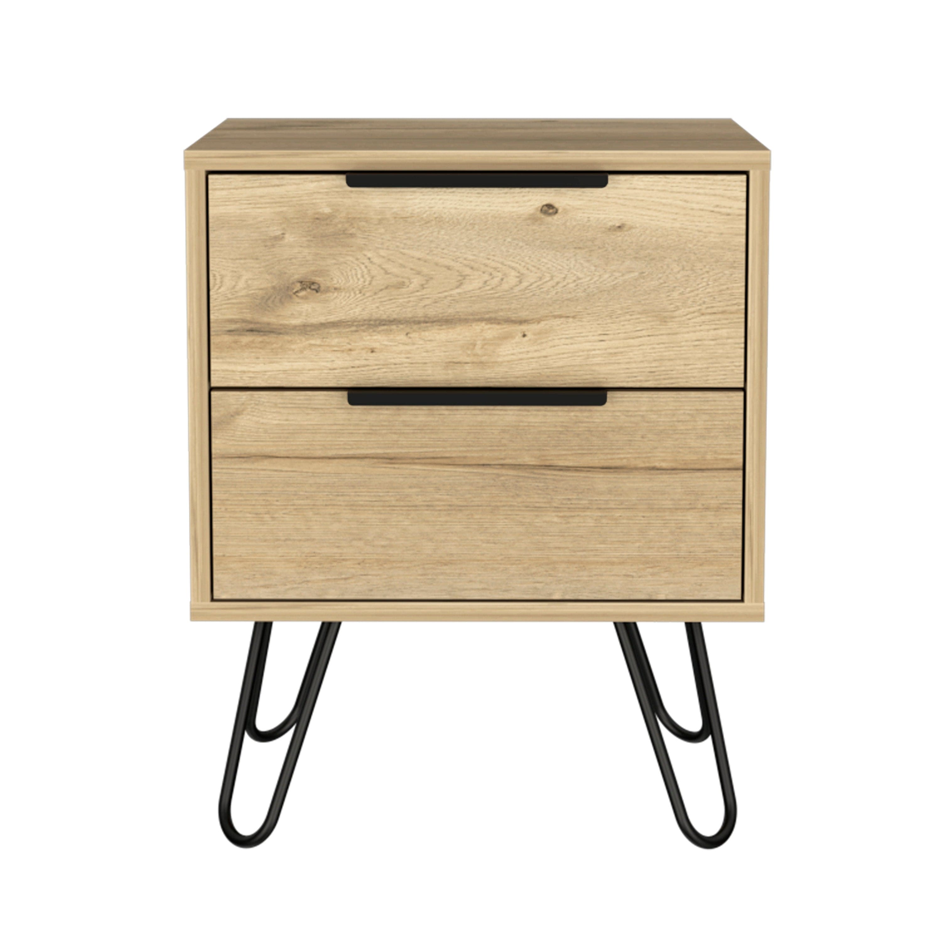 Mansfield 2-Drawer Rectangle Nightstand Light Oak