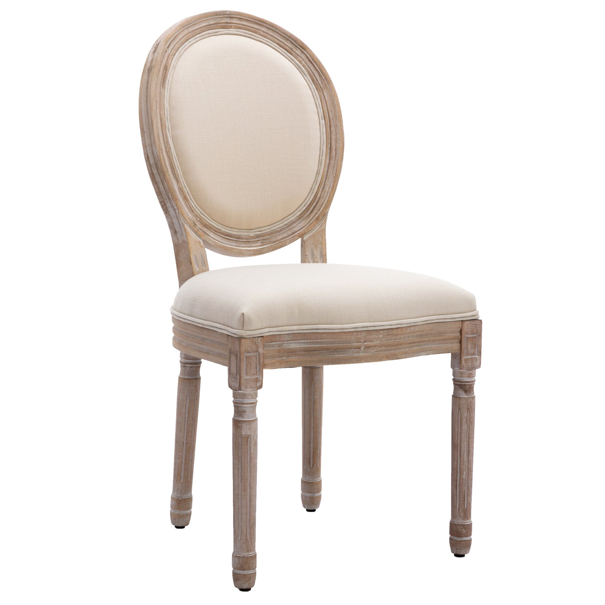 HengMing Upholstered Fabrice French Dining  Chair with rubber legs,Set of 2