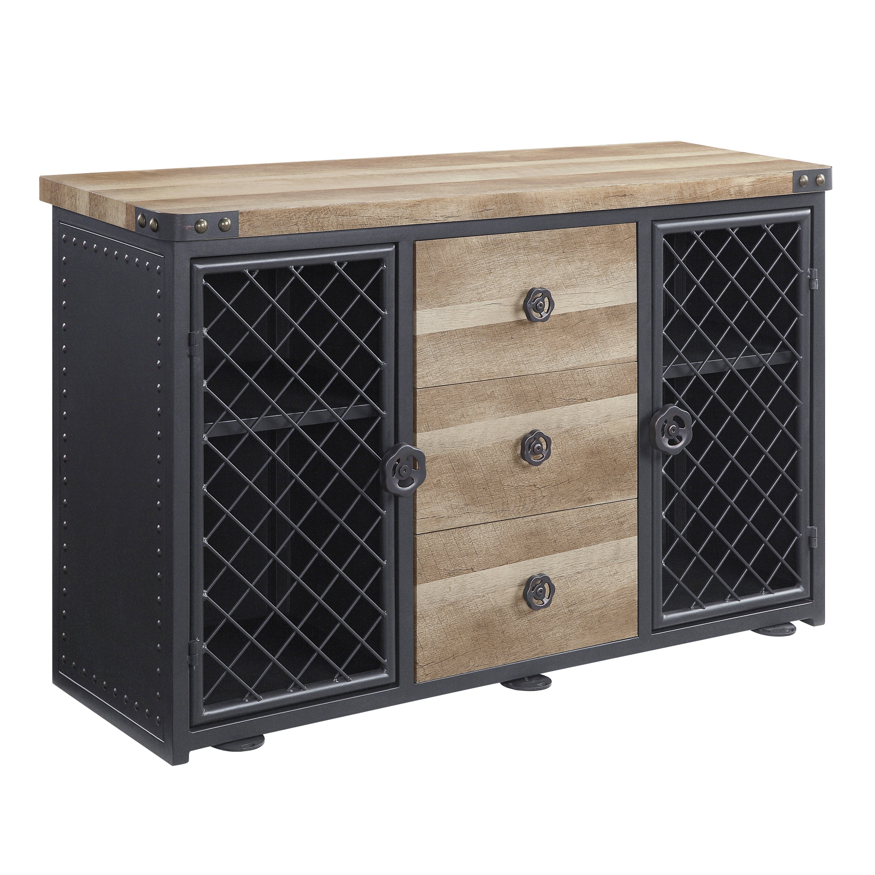 ACME Edina Server, Oak & Sandy Black Finish DN01059