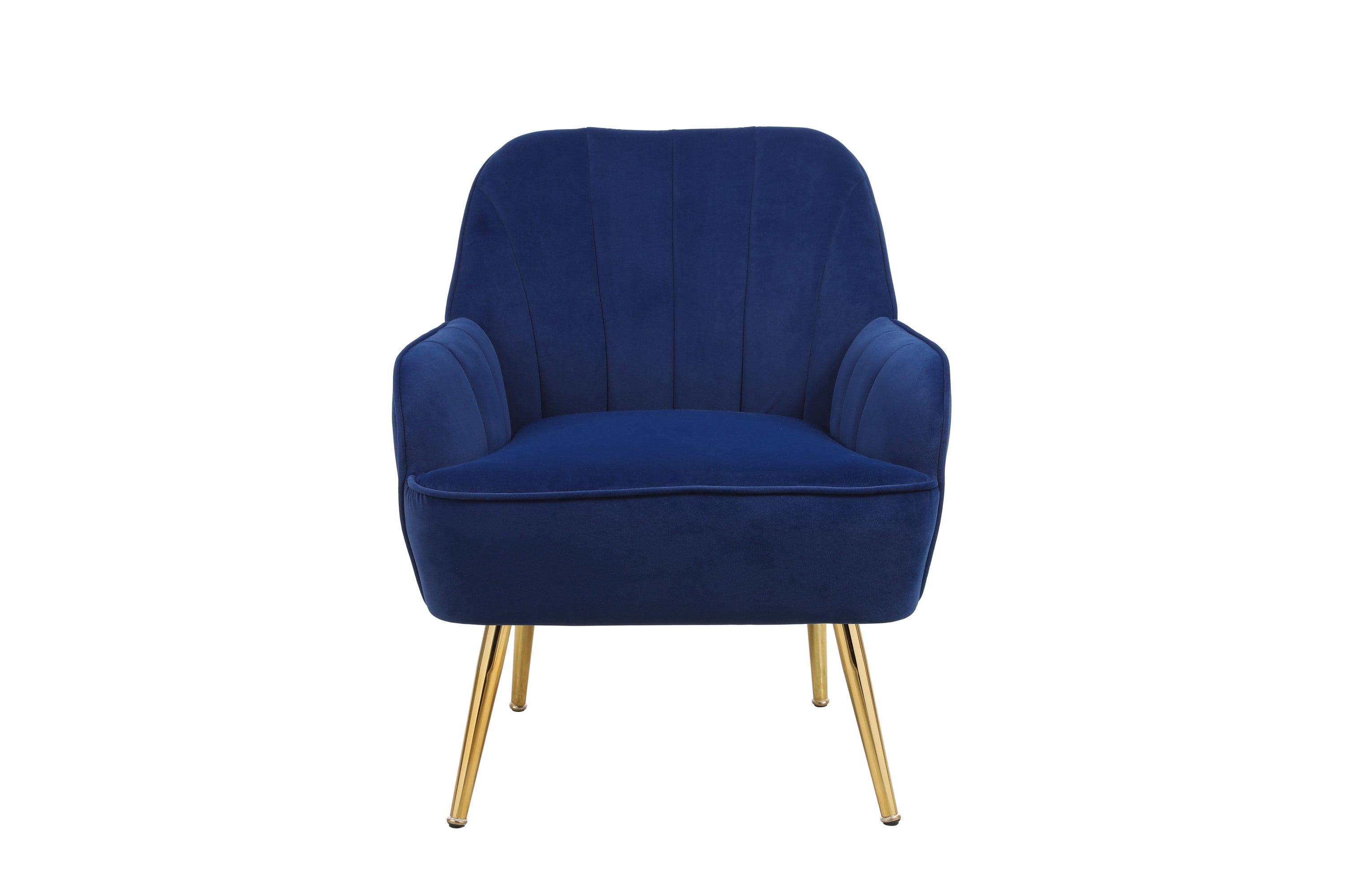 Modern Mid Century Chair velvet  Sherpa Armchair for Living Room Bedroom Office Easy Assemble(NAVY)